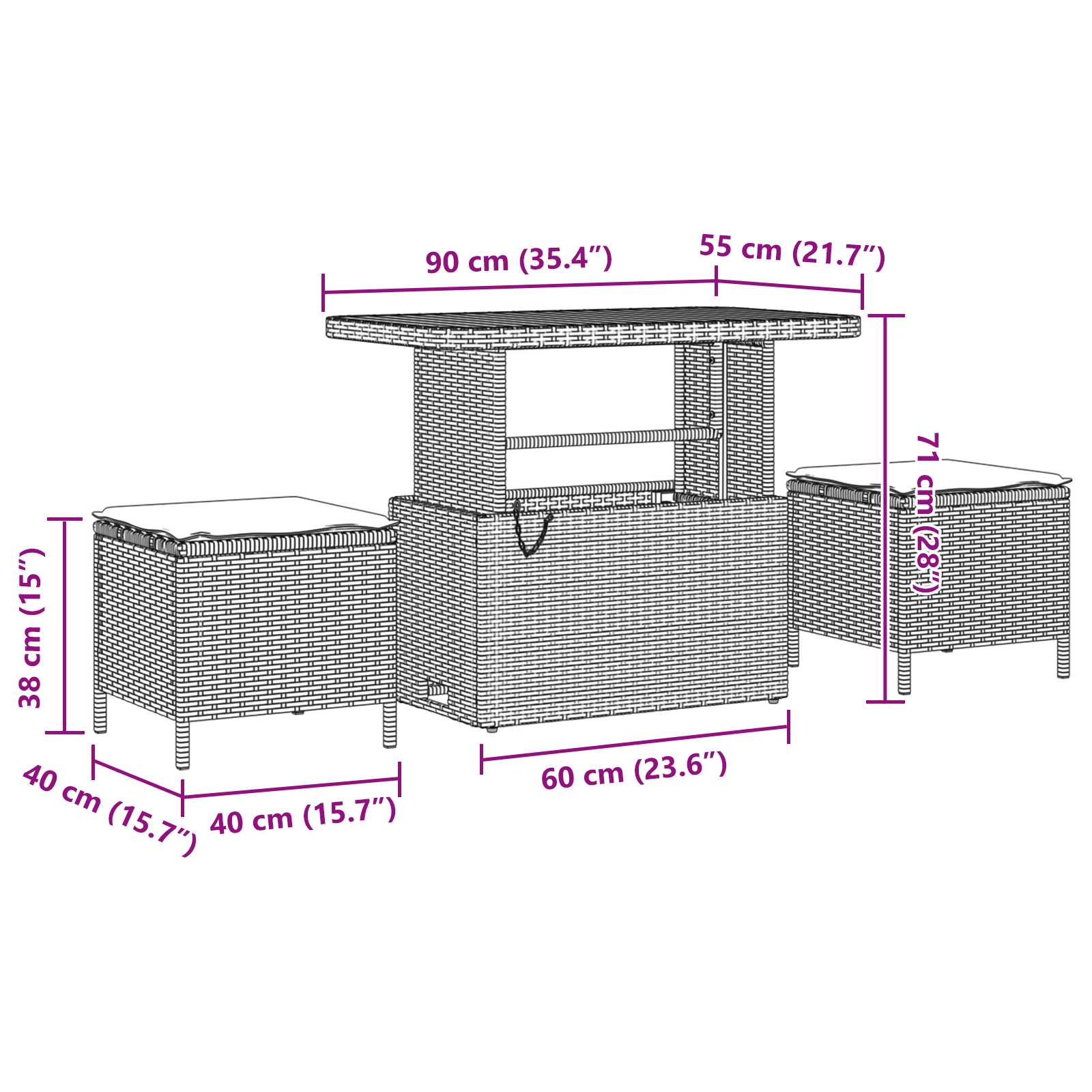 Set de canapele pentru grădină 10 pcs Negru Rattan poli GartenMobel Dekor
