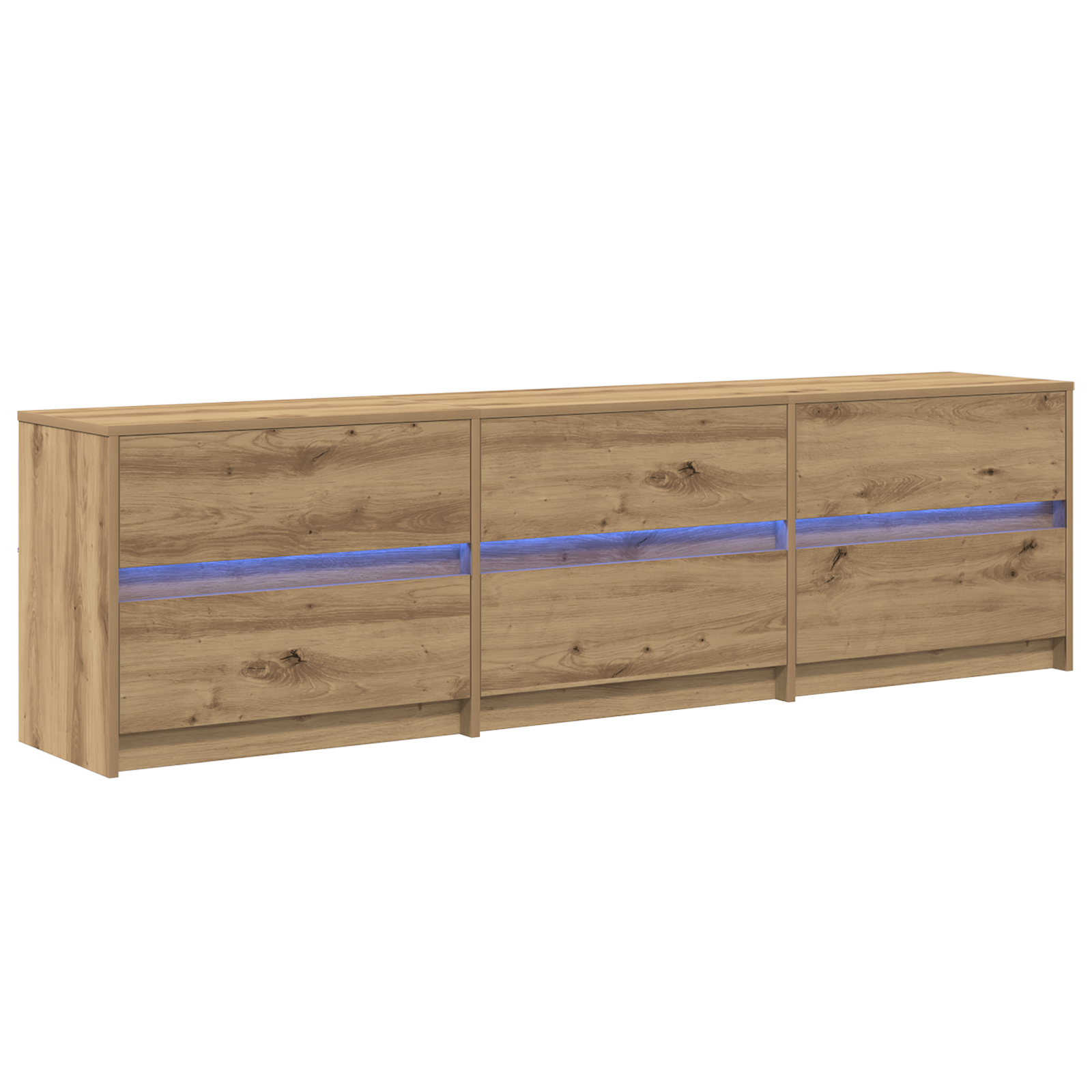 Cabinet TV cu lumini cu bandă LED cu sertar cu depozitare Maro 181 x 34 x 50 cm GartenMobel Dekor