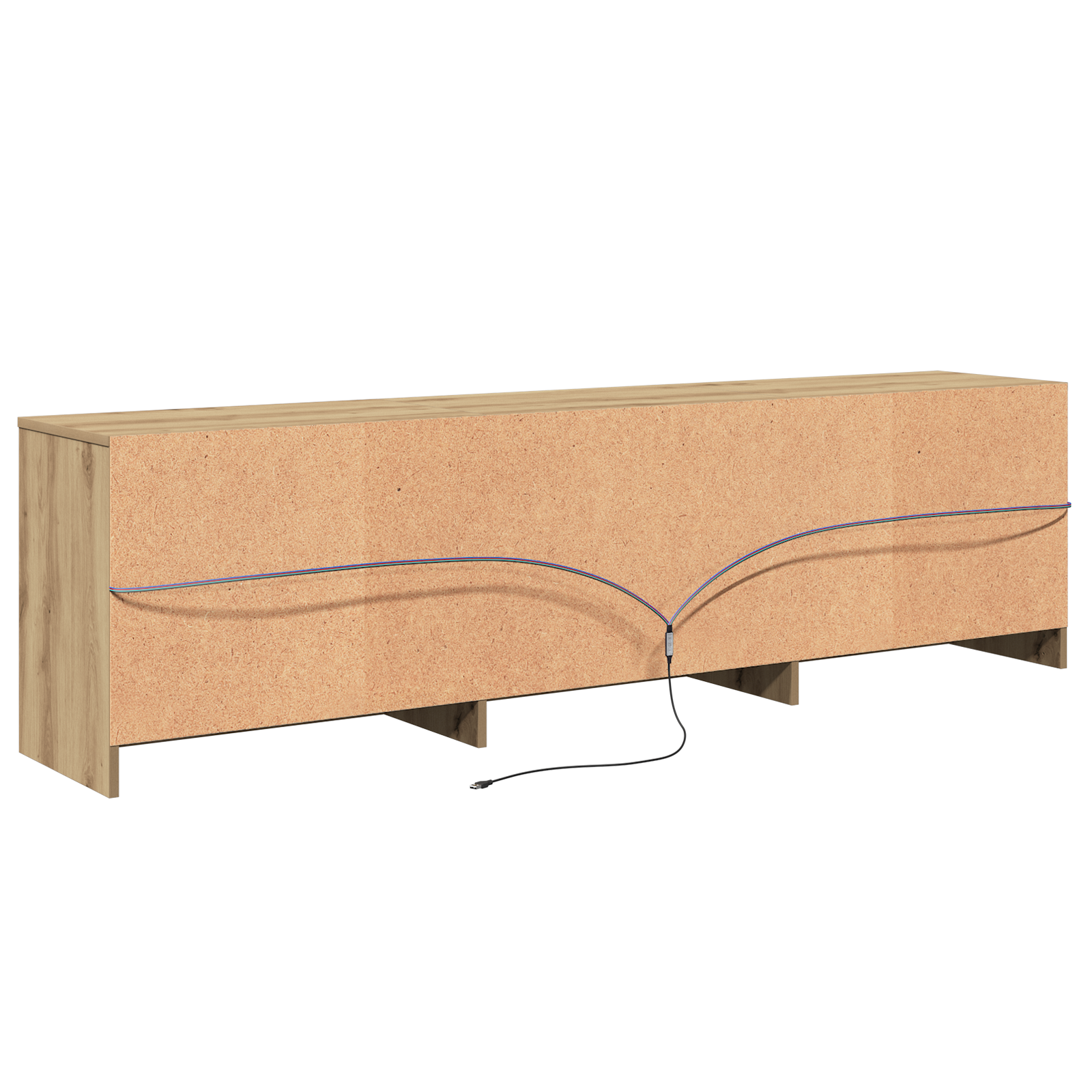 Cabinet TV cu lumini cu bandă LED cu sertar cu depozitare Maro 181 x 34 x 50 cm GartenMobel Dekor
