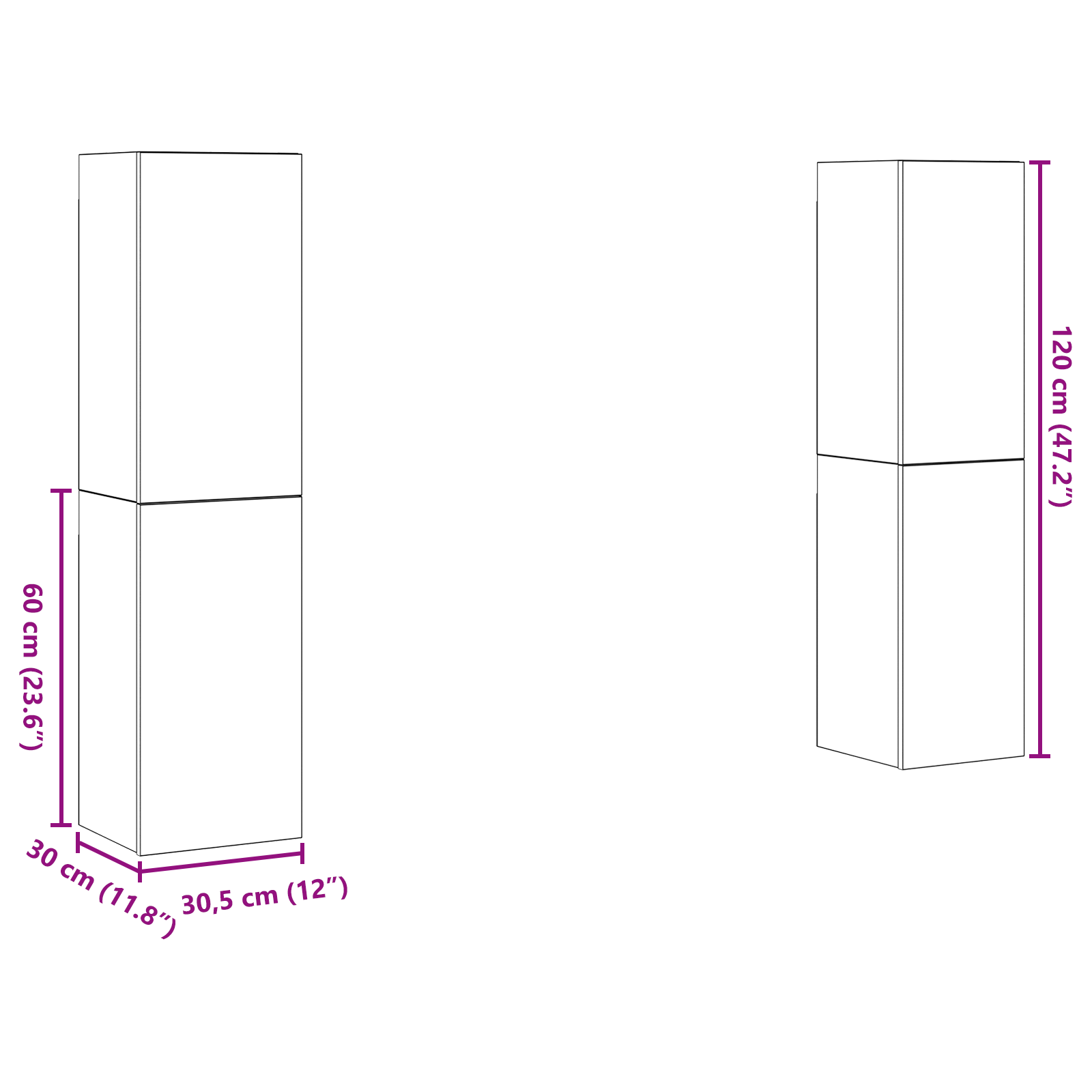 Set comodă TV 4 pcs Lemn vechi 30.5 x 30 x 60 cm Lemn compozit GartenMobel Dekor