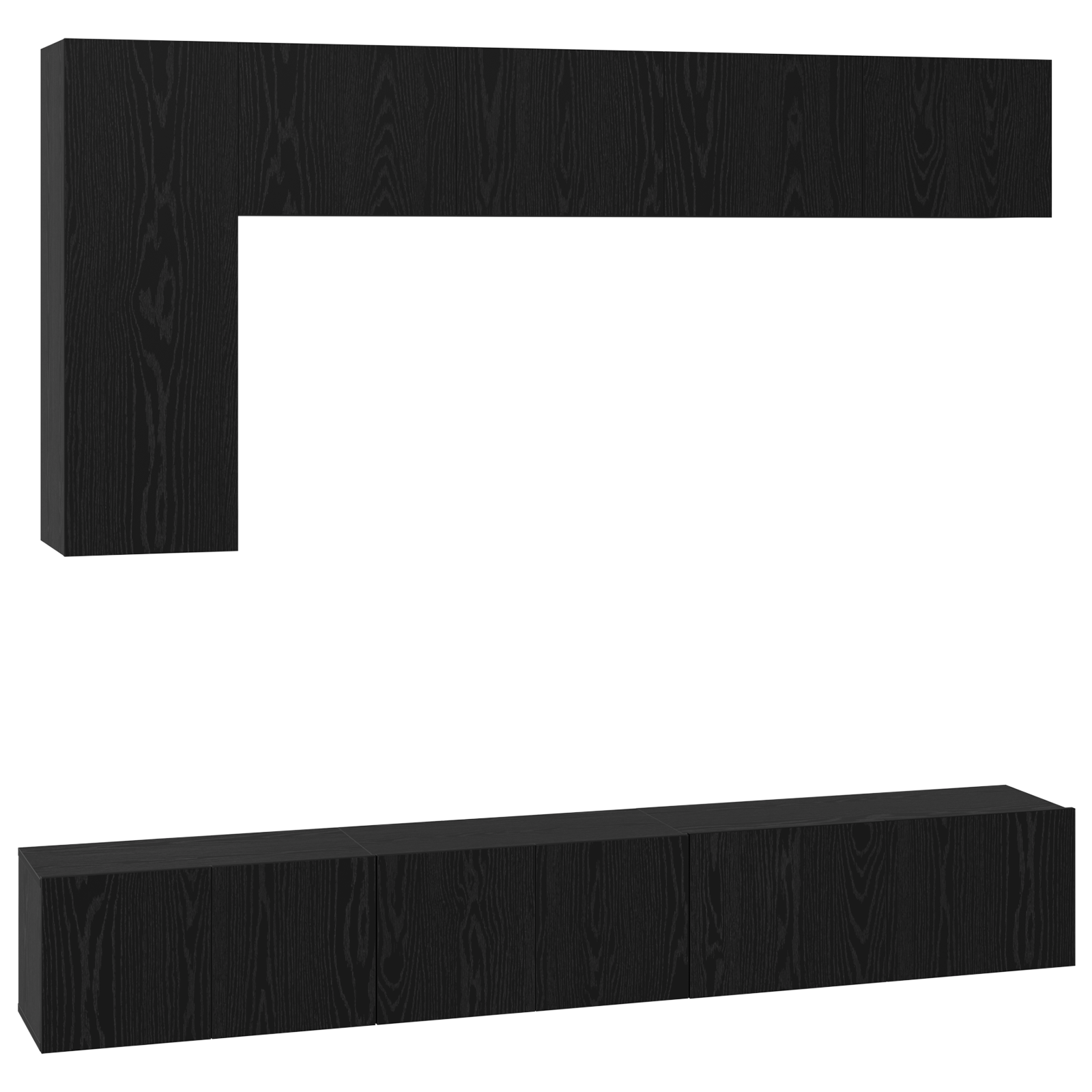 Set de dulap TV cu raft Altele 6 pcs Stejar negru 30.5 x 30 x 90 cm GartenMobel Dekor