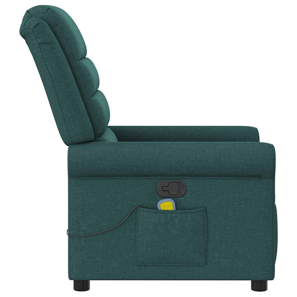 Fotoliu de masaj rabatabil, verde închis, material textil GartenMobel Dekor