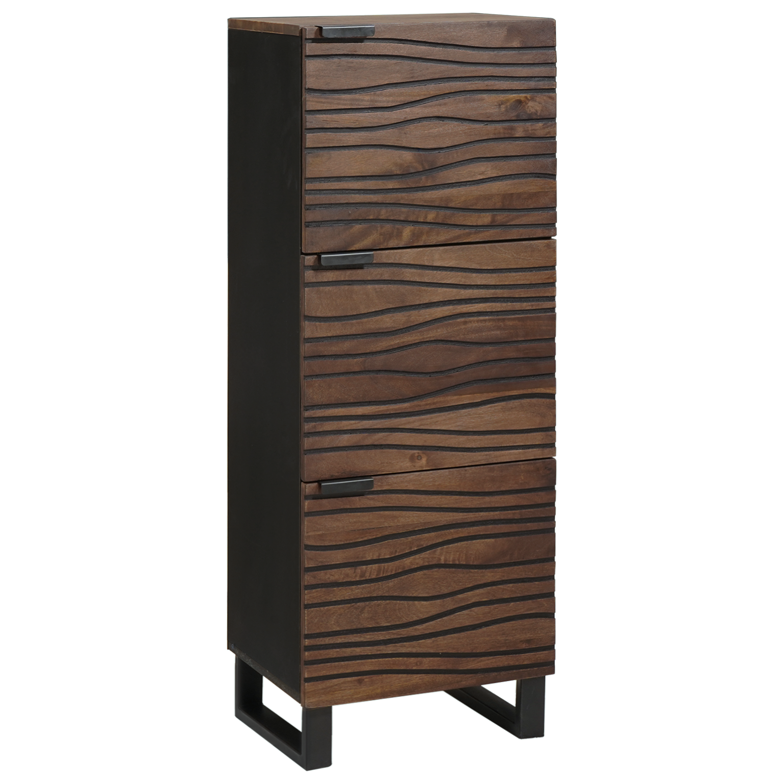 Highboard din lemn de nuc cu raft Altele cu depozitare cu ușă Maro 40 x 33.5 x 110 cm GartenMobel Dekor