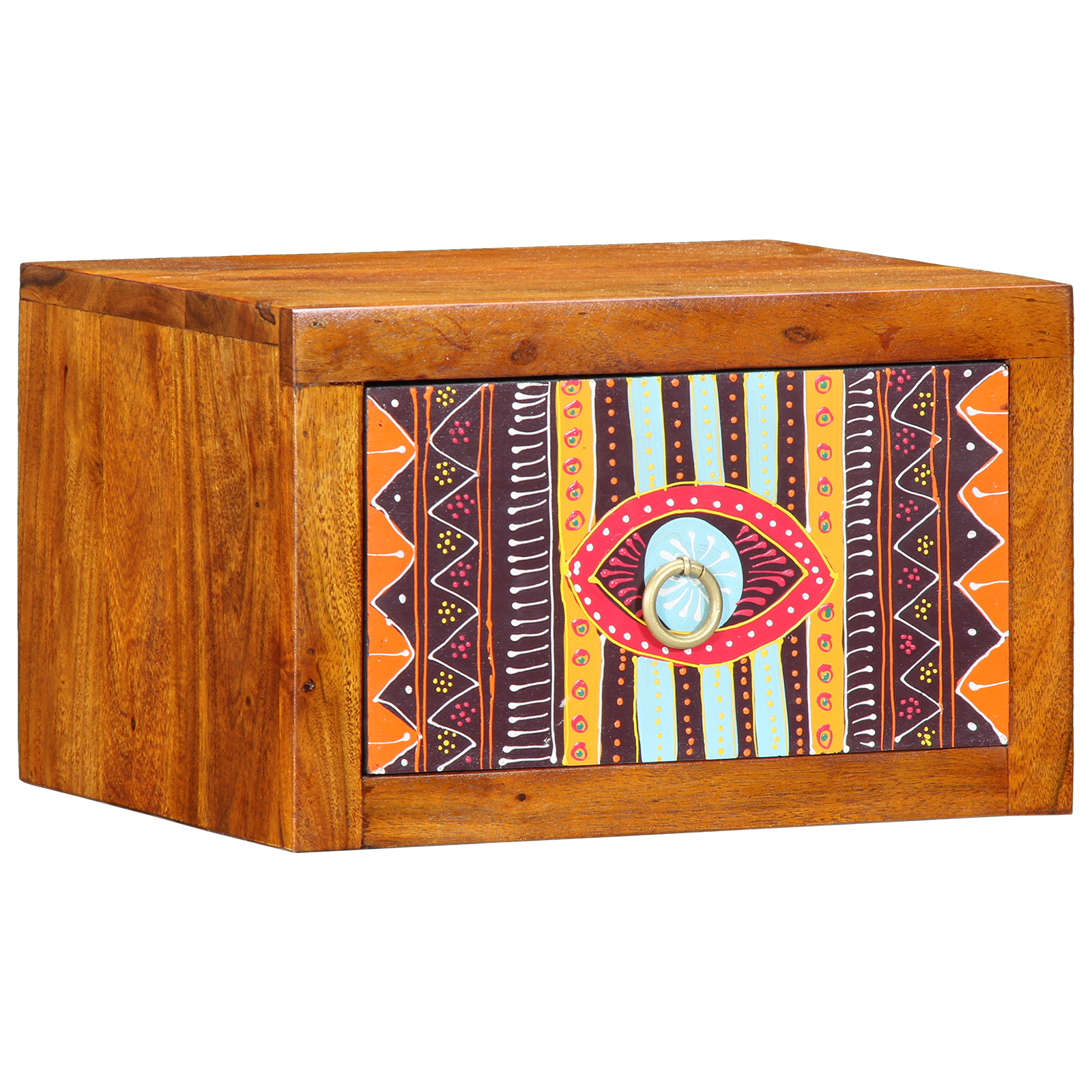 Noptieră Maro, multicolor 35 x 30 x 22 cm Lemn masiv de acacia GartenMobel Dekor