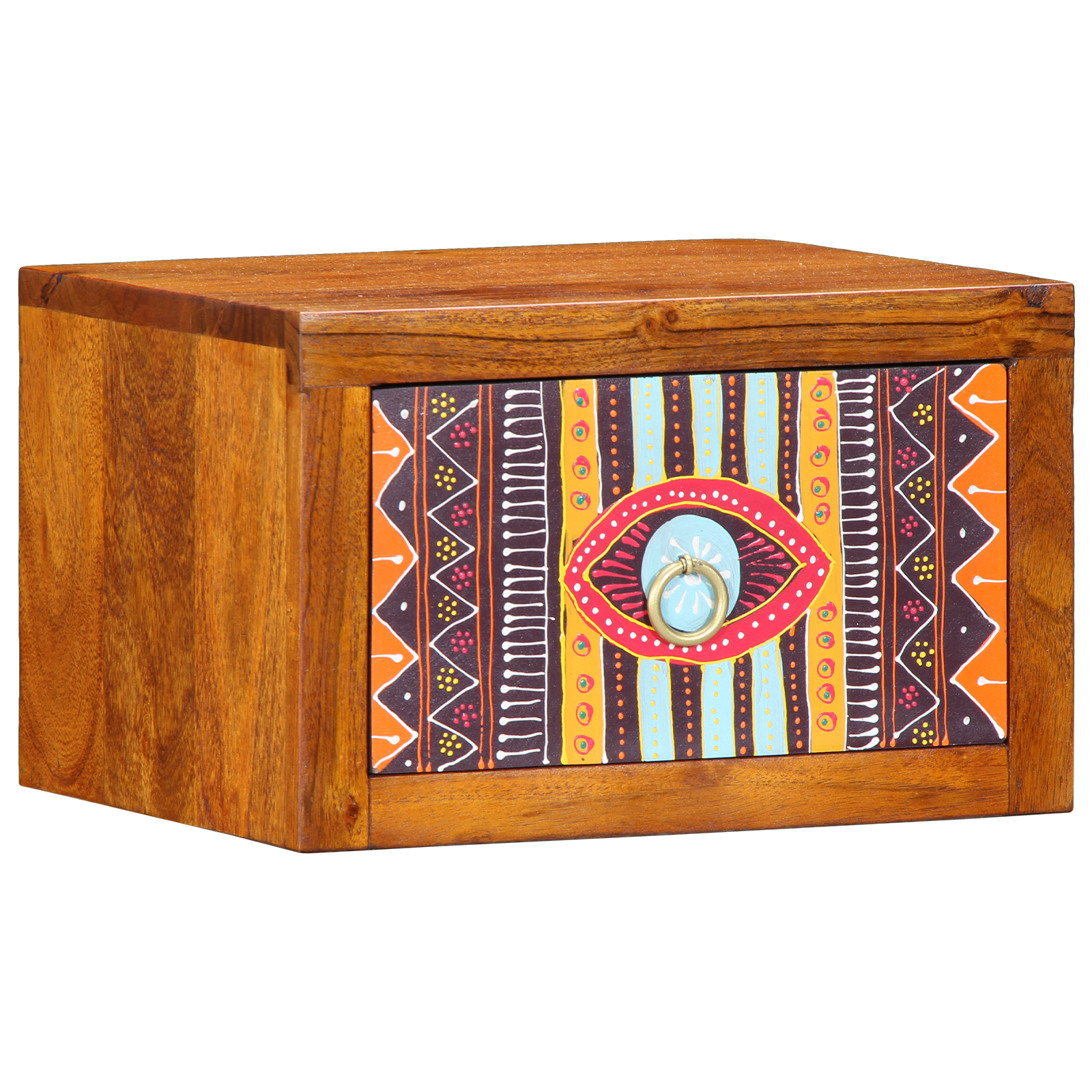 Noptieră Maro, multicolor 35 x 30 x 22 cm Lemn masiv de acacia GartenMobel Dekor