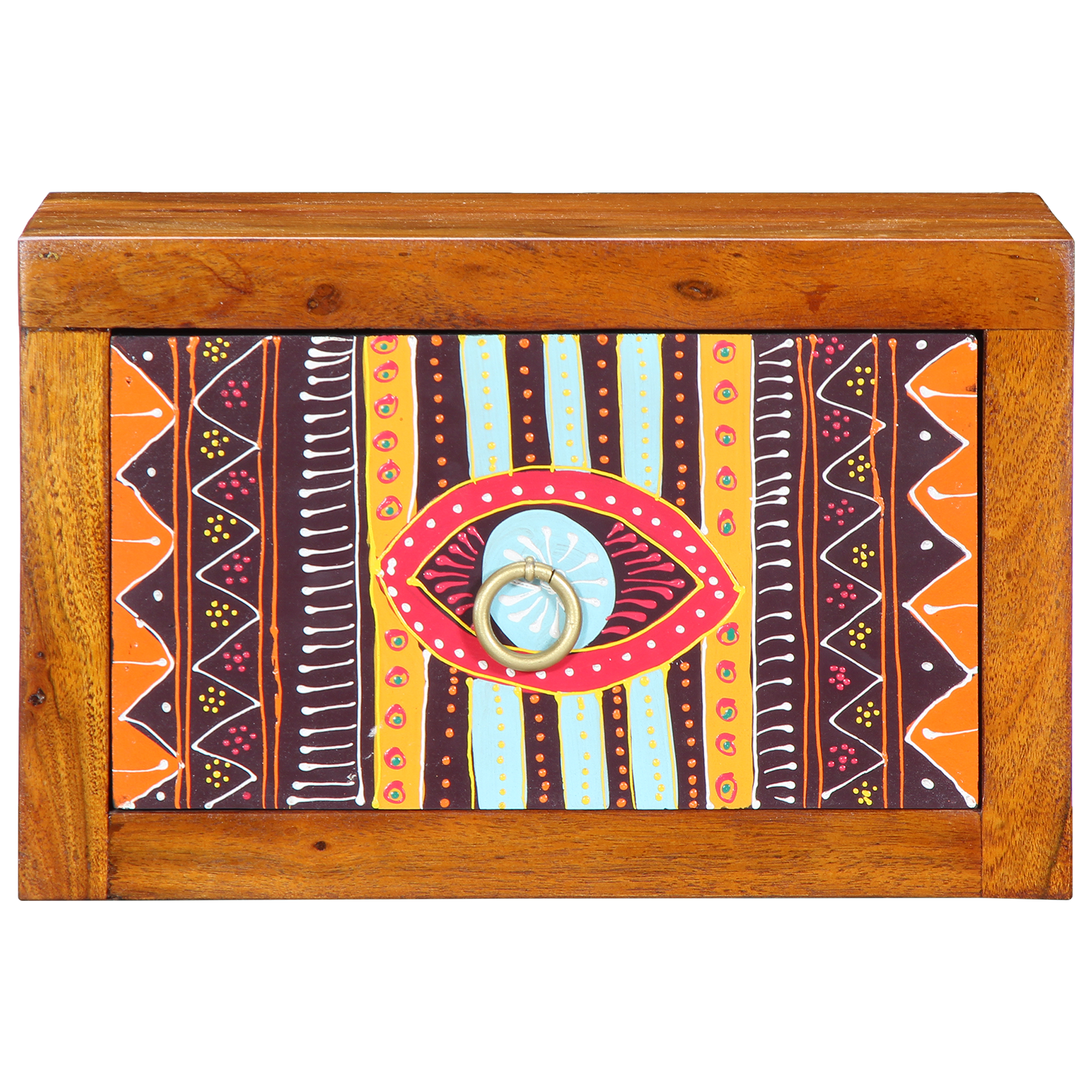 Noptieră Maro, multicolor 35 x 30 x 22 cm Lemn masiv de acacia GartenMobel Dekor