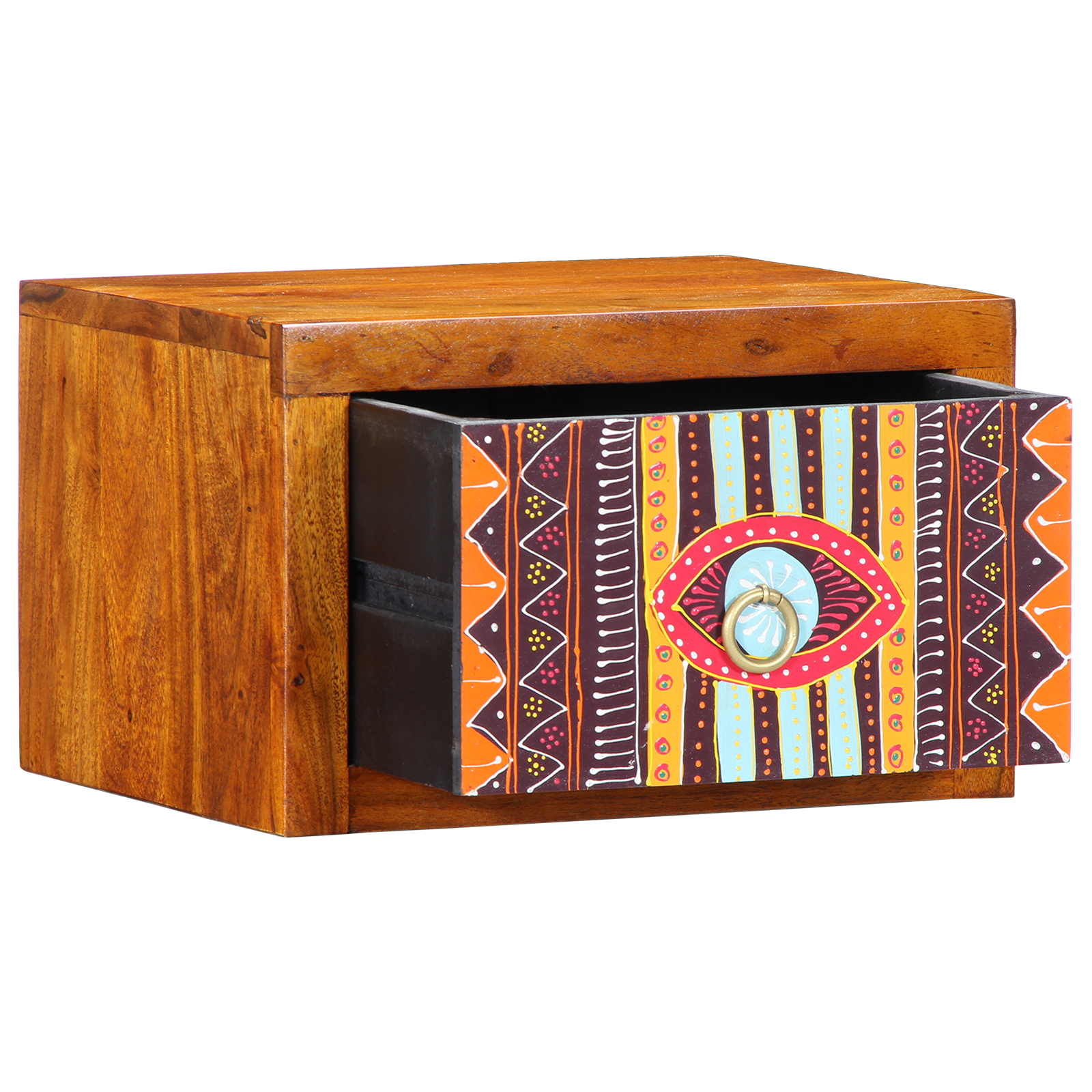 Noptieră Maro, multicolor 35 x 30 x 22 cm Lemn masiv de acacia GartenMobel Dekor