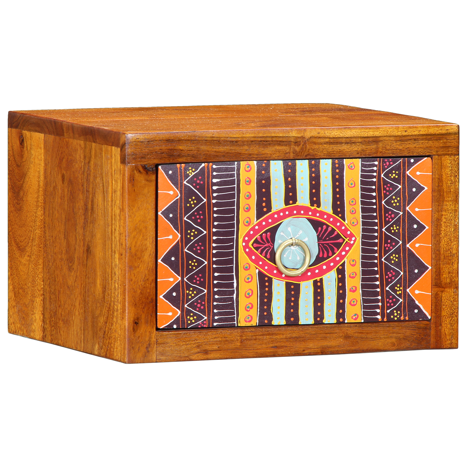 Noptieră Maro, multicolor 35 x 30 x 22 cm Lemn masiv de acacia GartenMobel Dekor