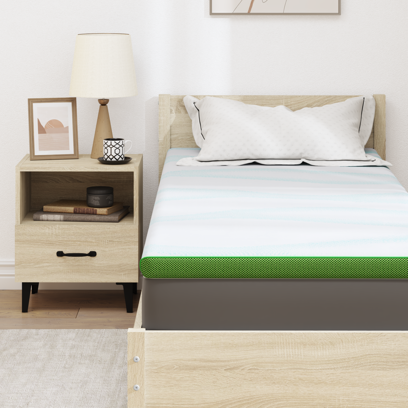 Păturile pentru saltea Alb și Verde 70 x 200 cm GartenMobel Dekor