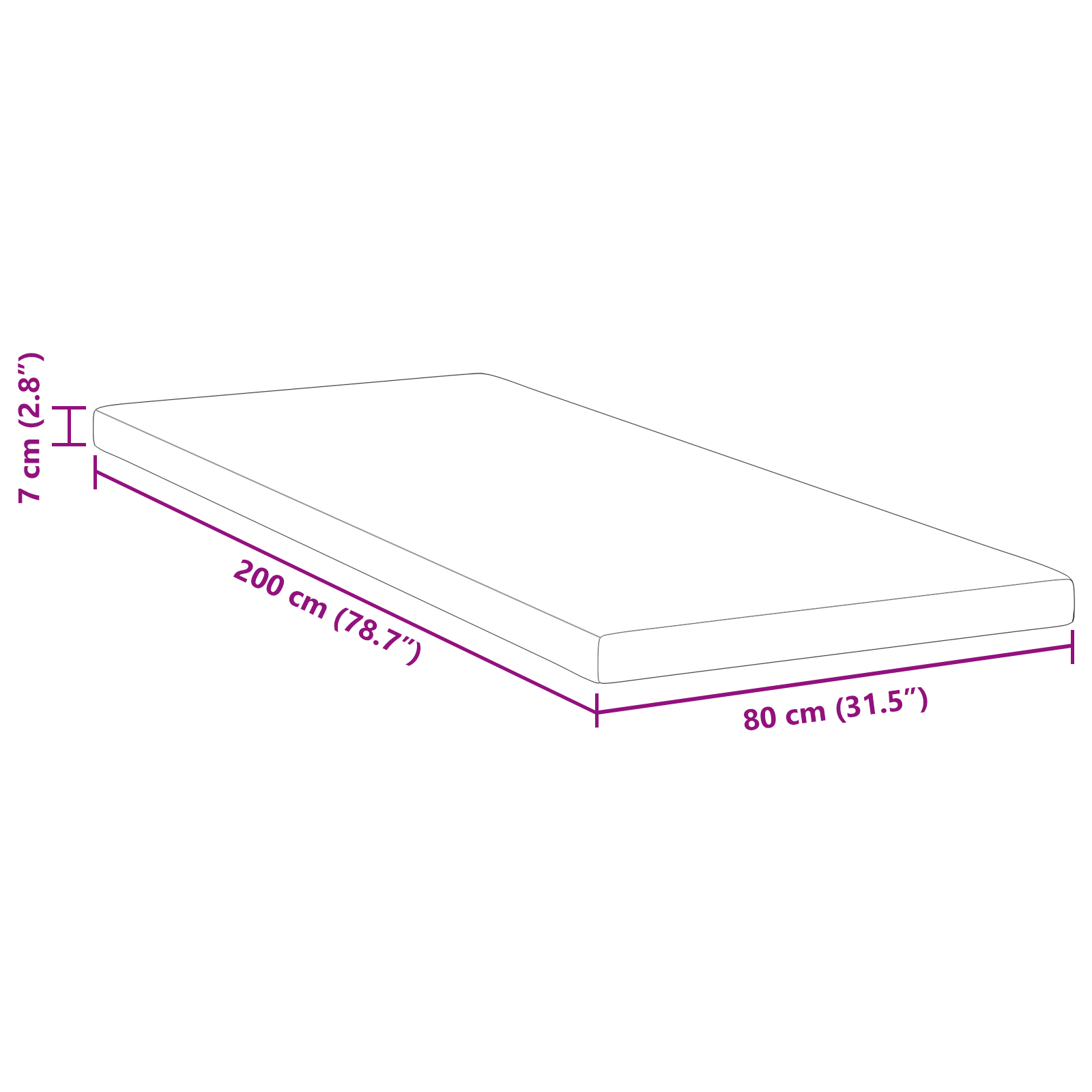 Păturile pentru saltea Alb 80 x 200 cm GartenMobel Dekor