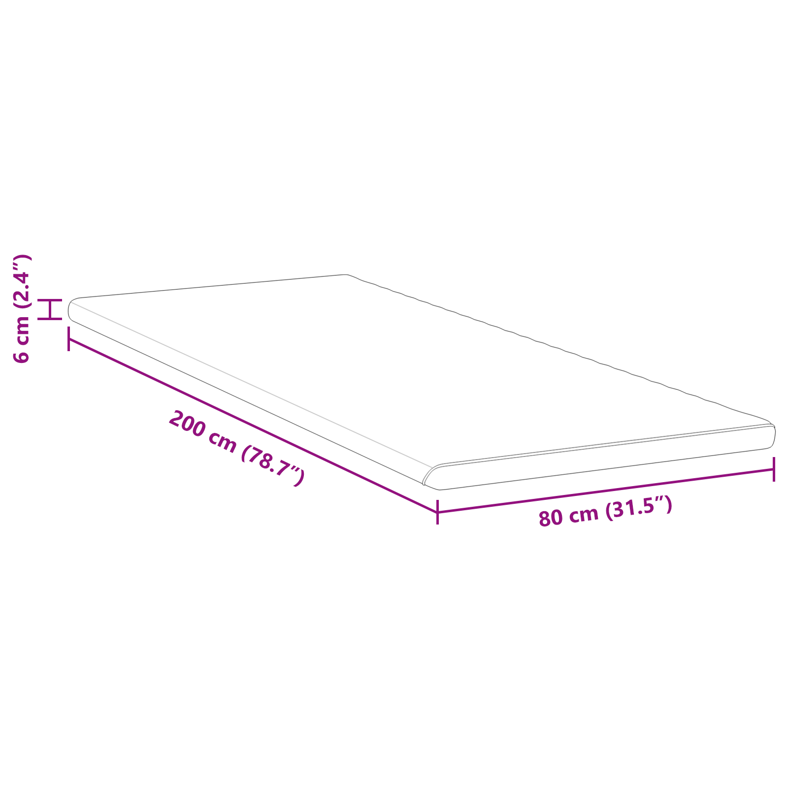 Păturile pentru saltea Alb 80 x 200 cm GartenMobel Dekor