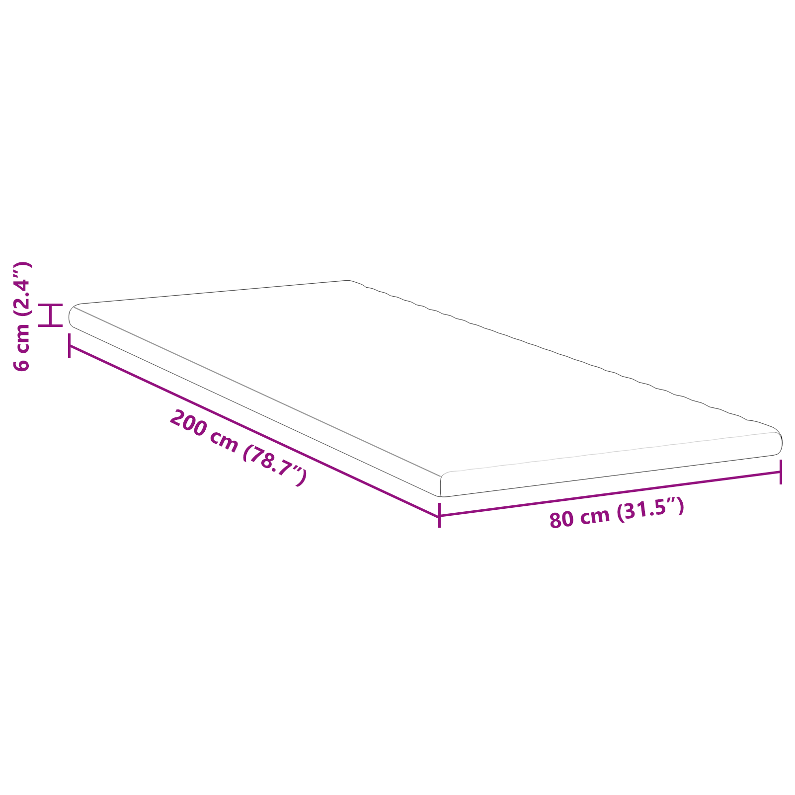 Păturile pentru saltea Alb 80 x 200 cm GartenMobel Dekor