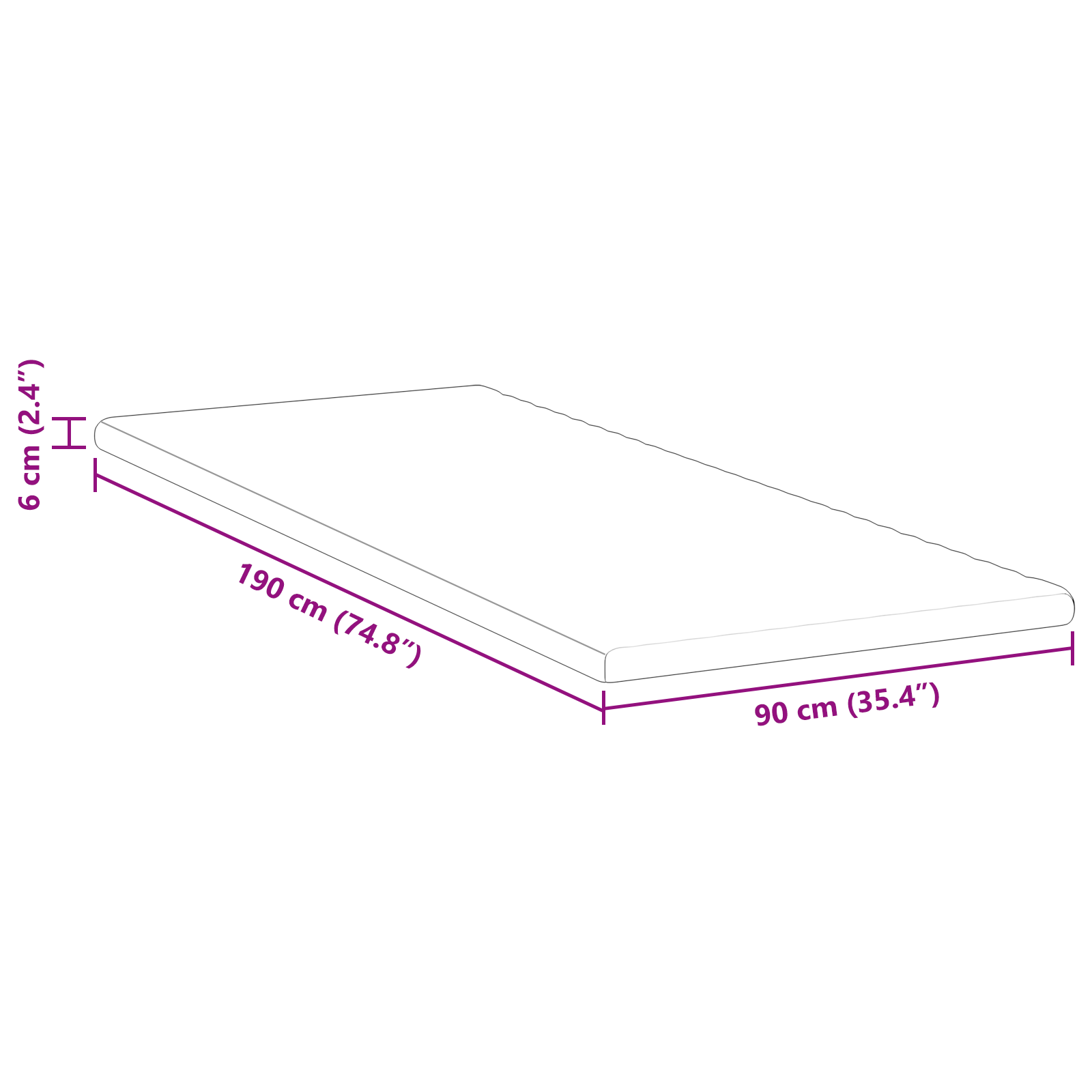 Păturile pentru saltea Alb 90 x 190 cm GartenMobel Dekor