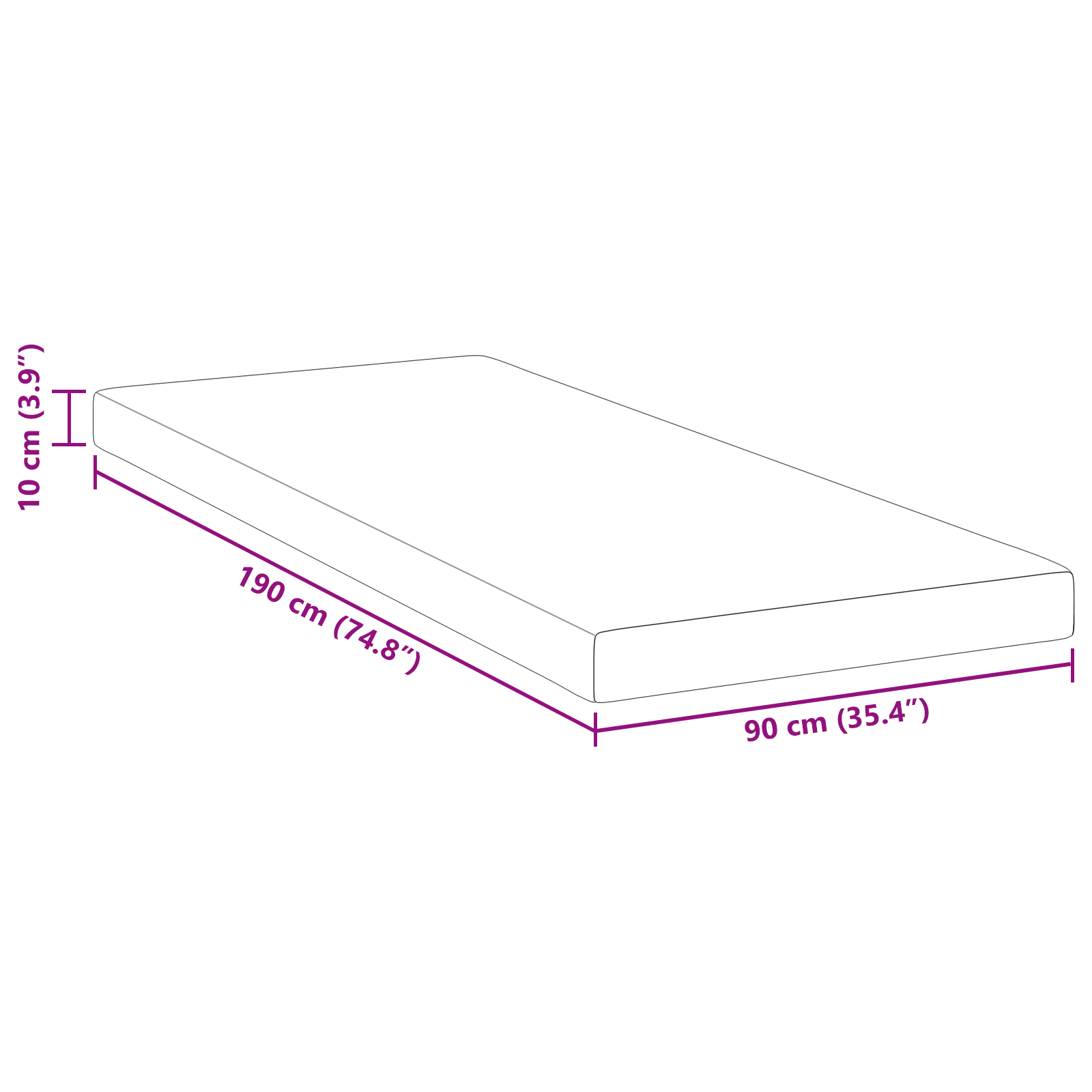 Păturile pentru saltea Alb 90 x 190 cm GartenMobel Dekor