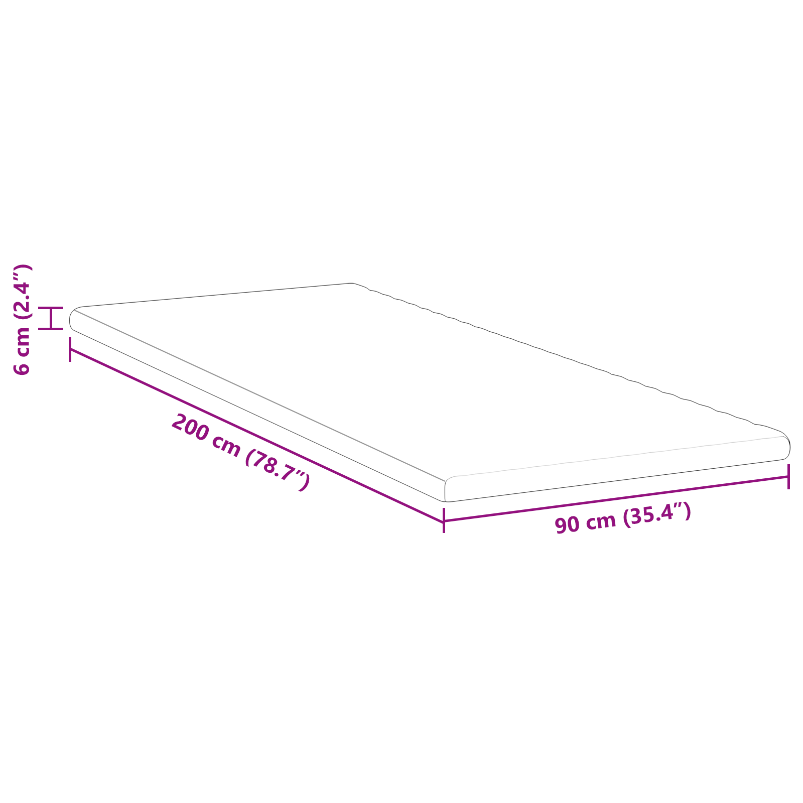 Păturile pentru saltea Alb 90 x 200 cm GartenMobel Dekor