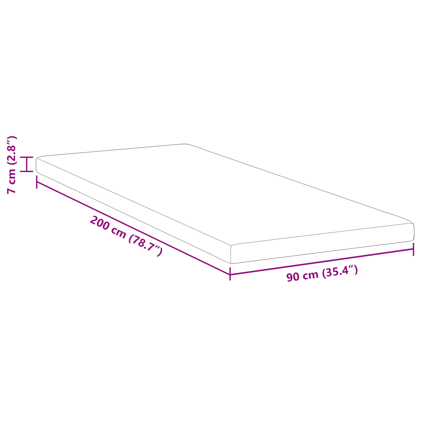Păturile pentru saltea Alb 90 x 200 cm GartenMobel Dekor