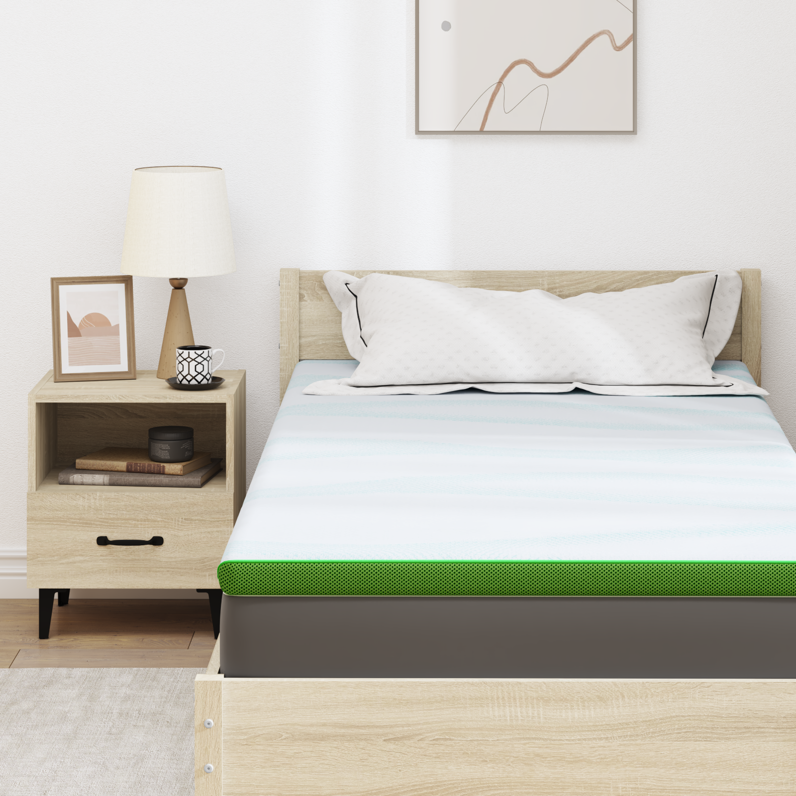 Păturile pentru saltea Alb și Verde 100 x 200 cm GartenMobel Dekor