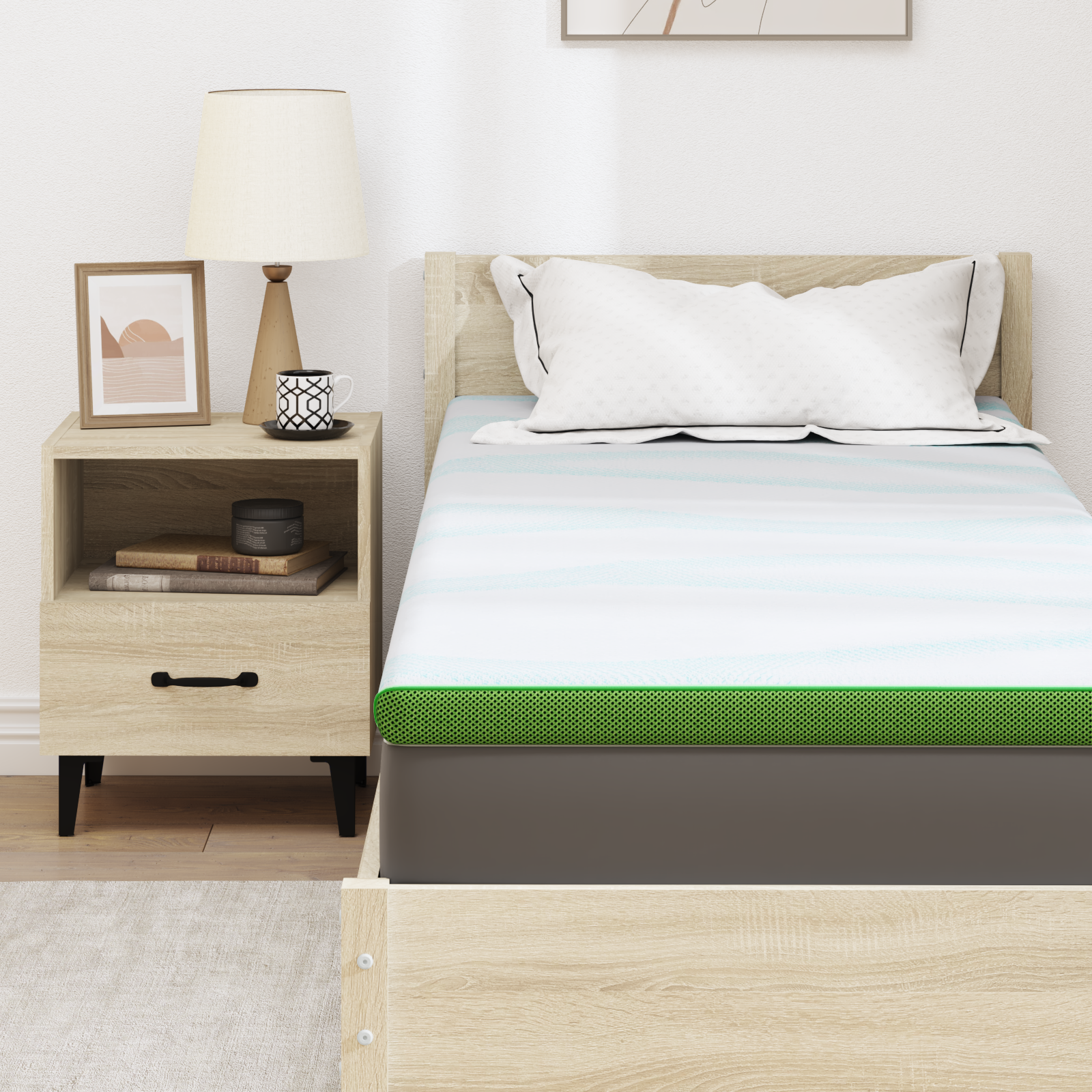 Păturile pentru saltea Alb și Verde 80 x 200 cm GartenMobel Dekor