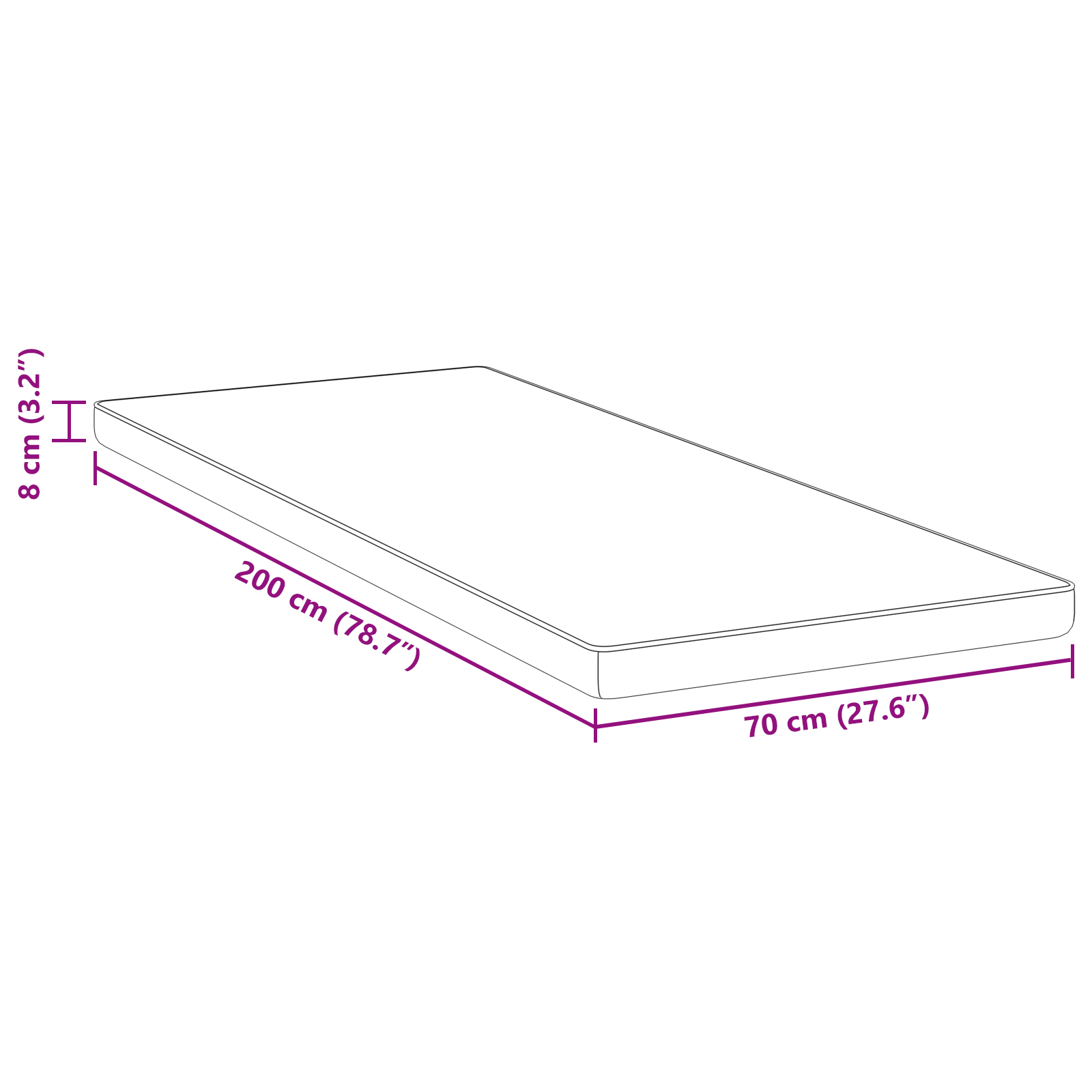 Păturile pentru saltea Alb și albastru 70 x 200 cm GartenMobel Dekor