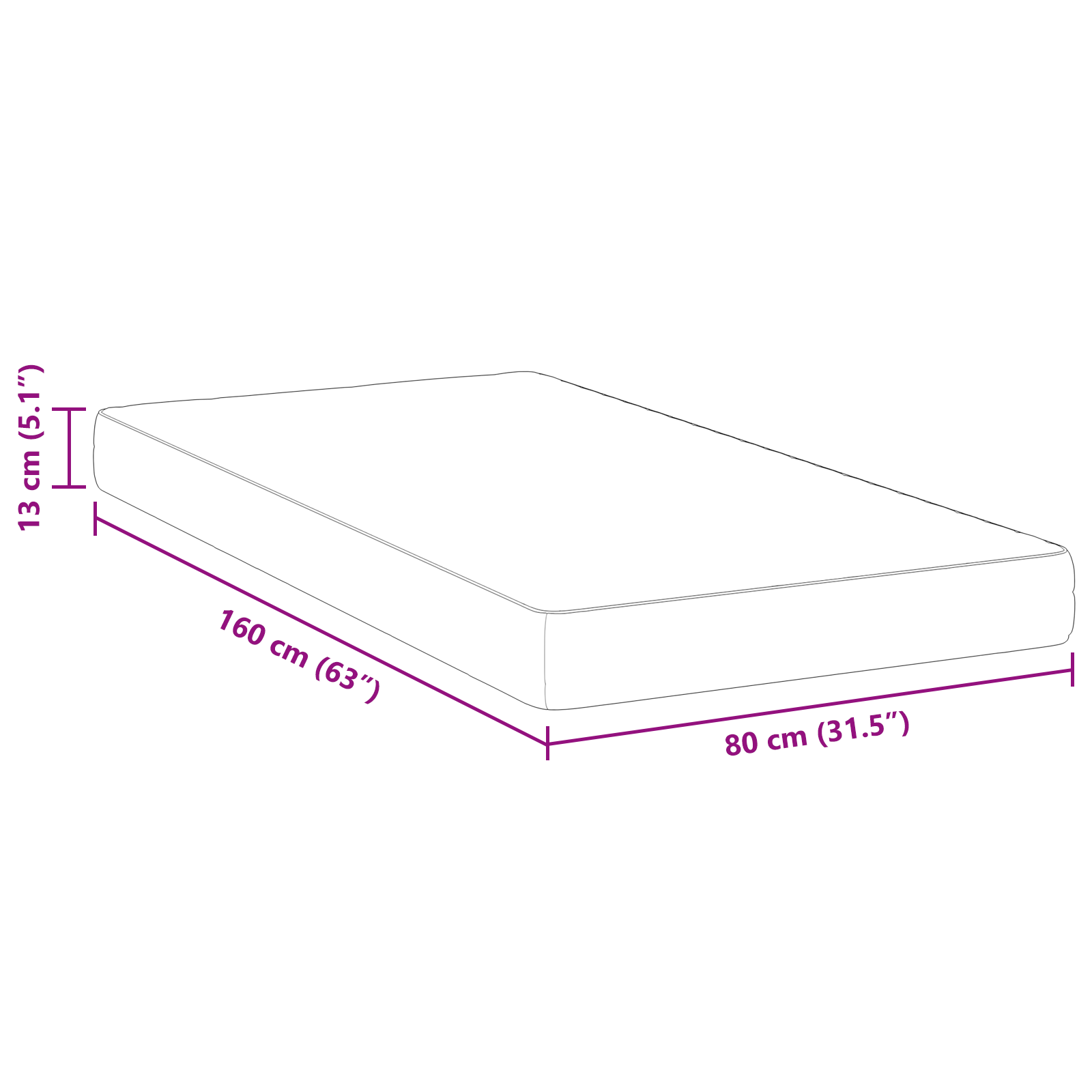 Saltele Alb 80 x 160 cm Țesătură din 100% poliester GartenMobel Dekor