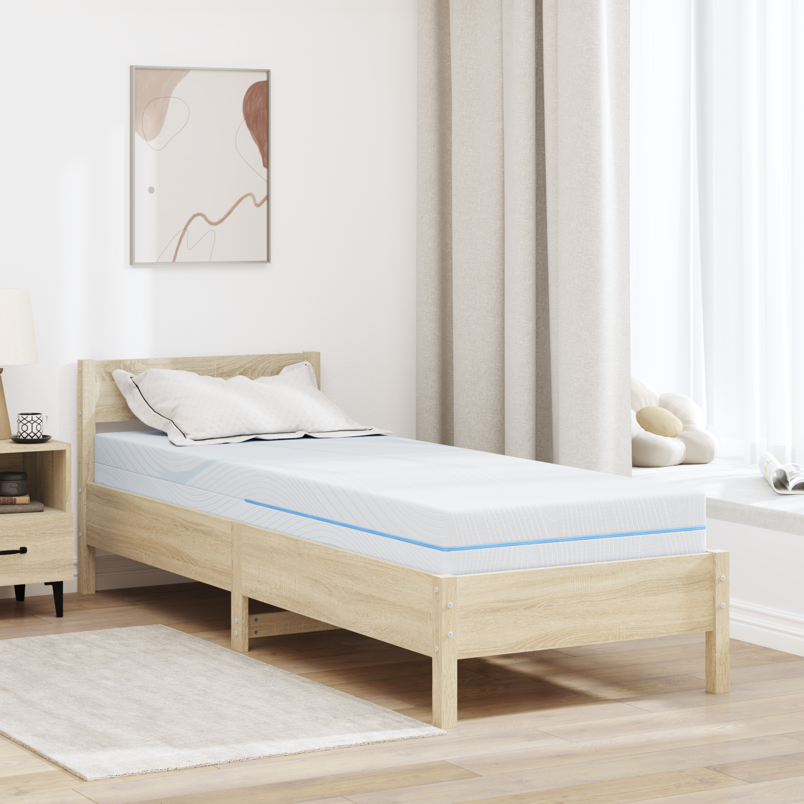 Saltele Alb 80 x 200 cm Țesătură jacquard din poliester 100% GartenMobel Dekor