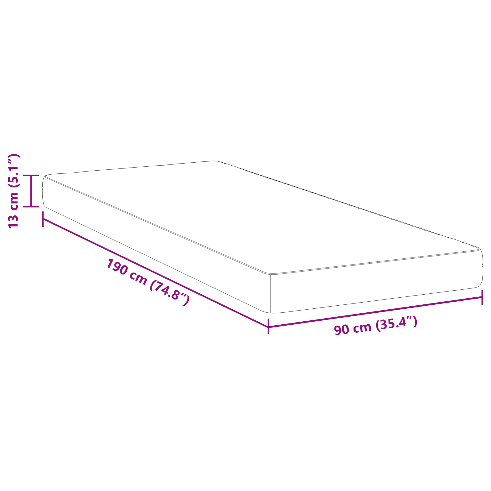 Saltele Alb 90 x 190 cm Țesătură din 100% poliester GartenMobel Dekor