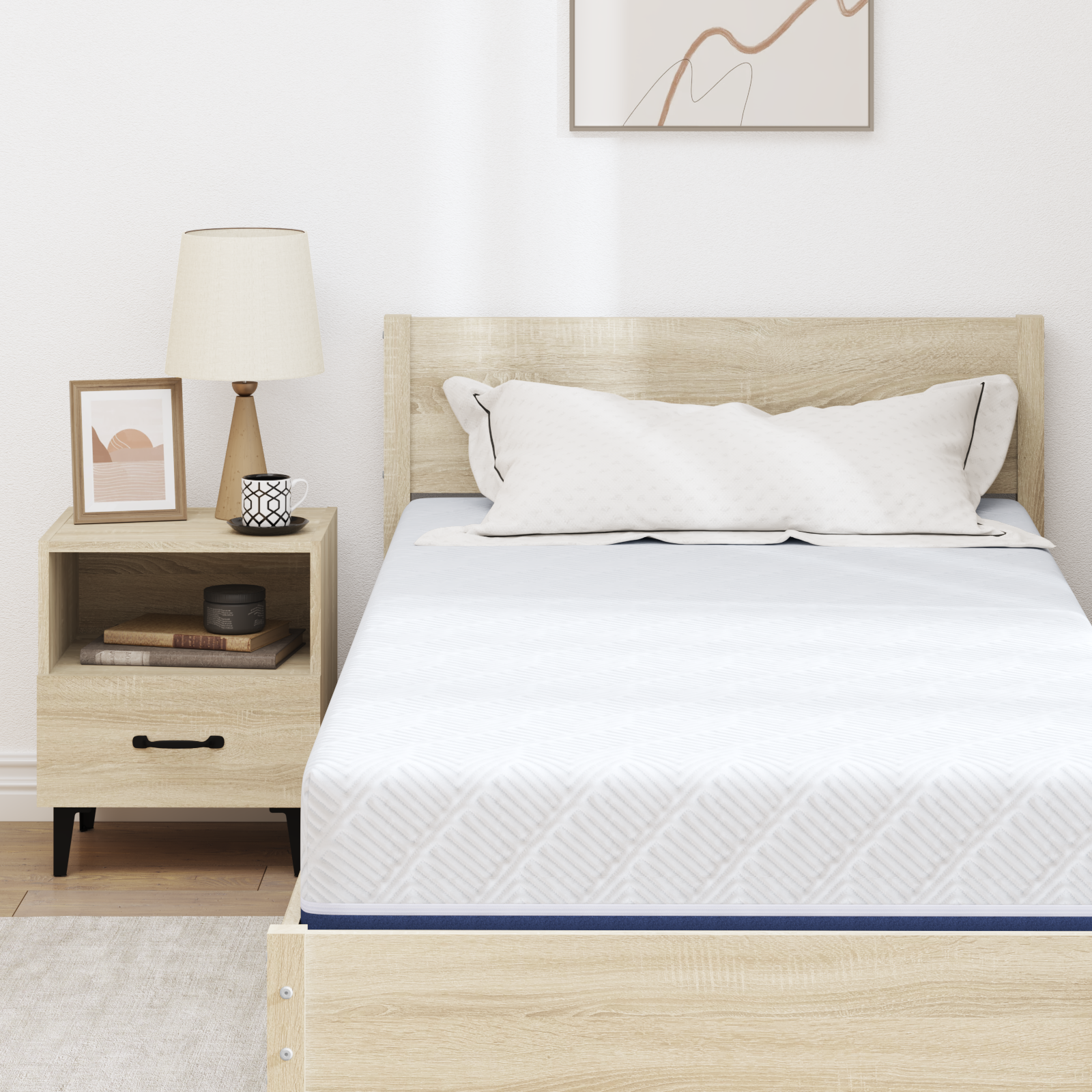 Saltele Alb și albastru Țesătură jacquard din poliester 100% GartenMobel Dekor