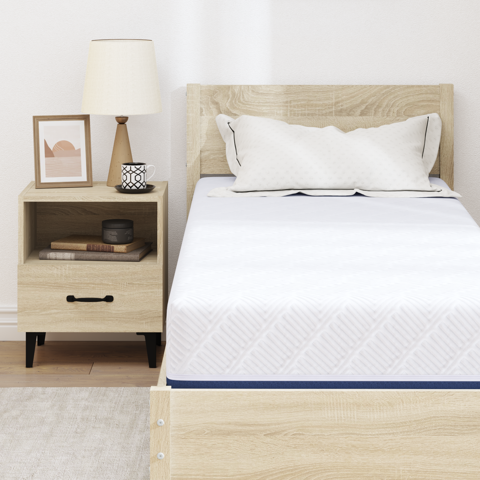 Saltele Alb și albastru Țesătură jacquard din poliester 100% GartenMobel Dekor