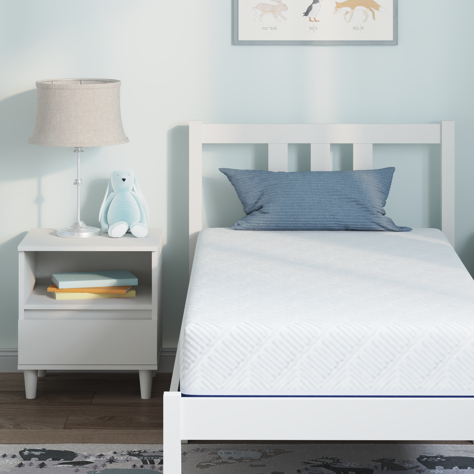 Saltele Alb și albastru Țesătură jacquard din poliester 100% GartenMobel Dekor