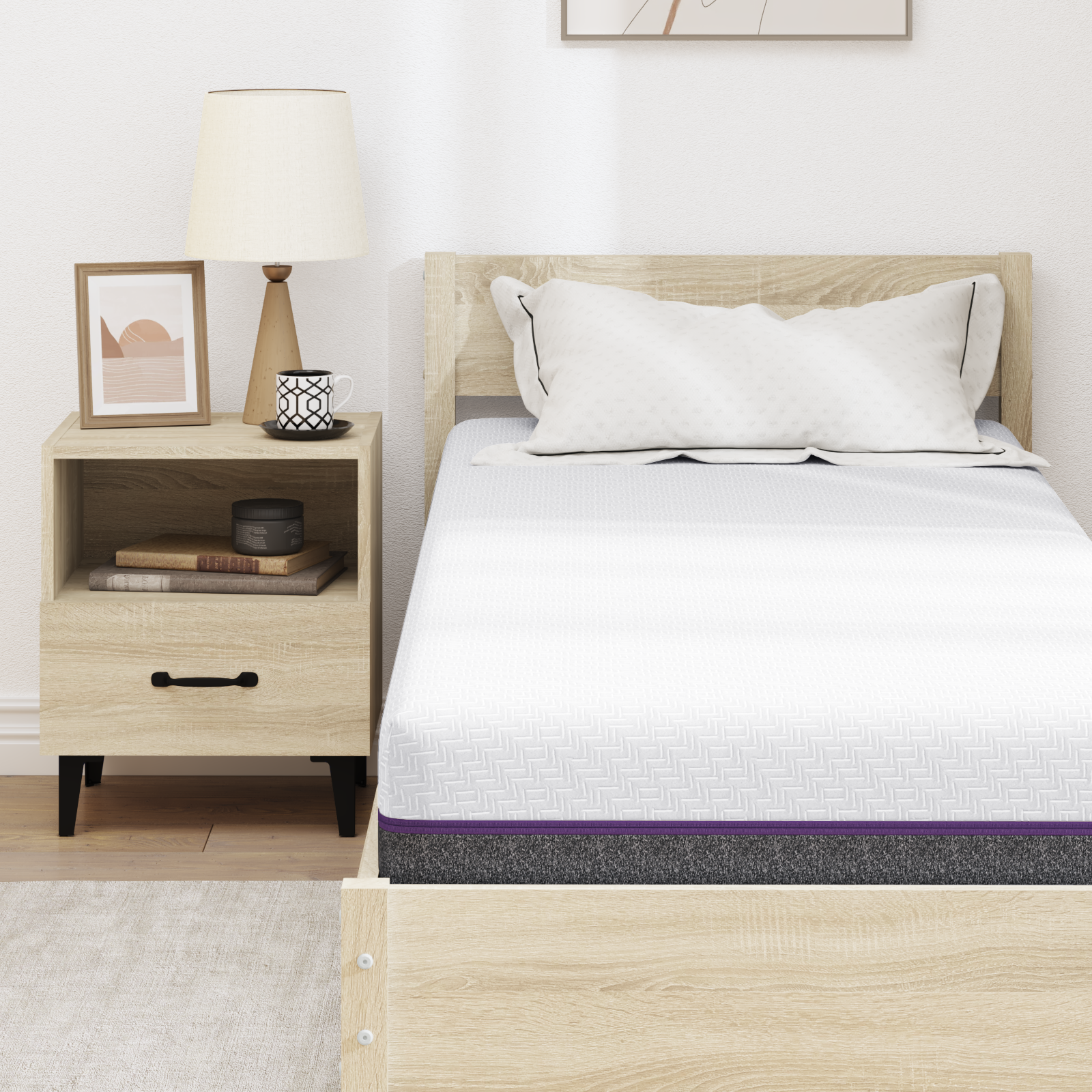 Saltele Alb și gri Țesătură jacquard din poliester 100% GartenMobel Dekor
