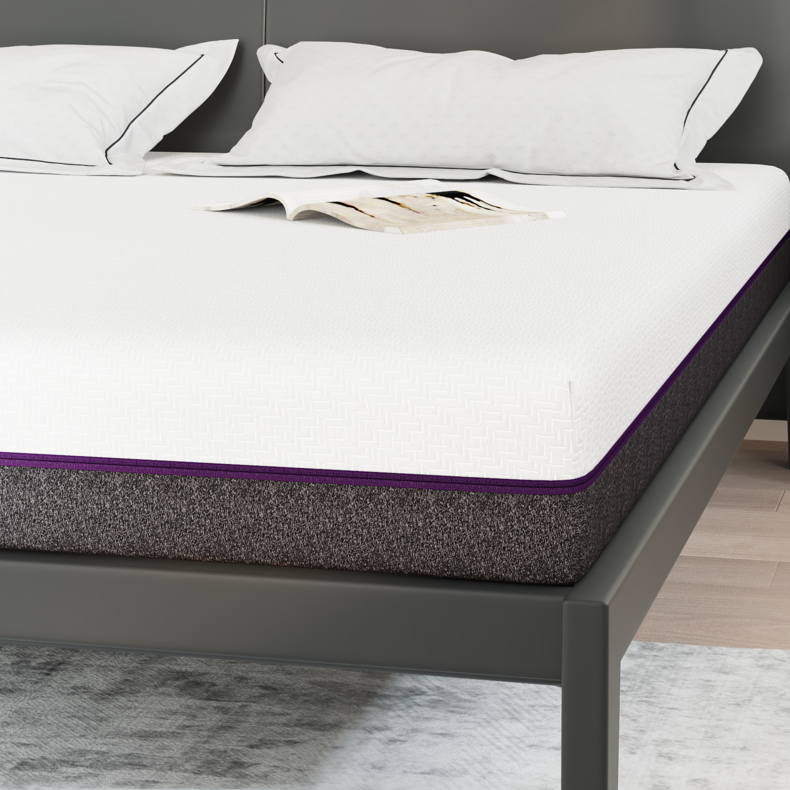 Saltele Alb și gri Țesătură jacquard din poliester 100% GartenMobel Dekor