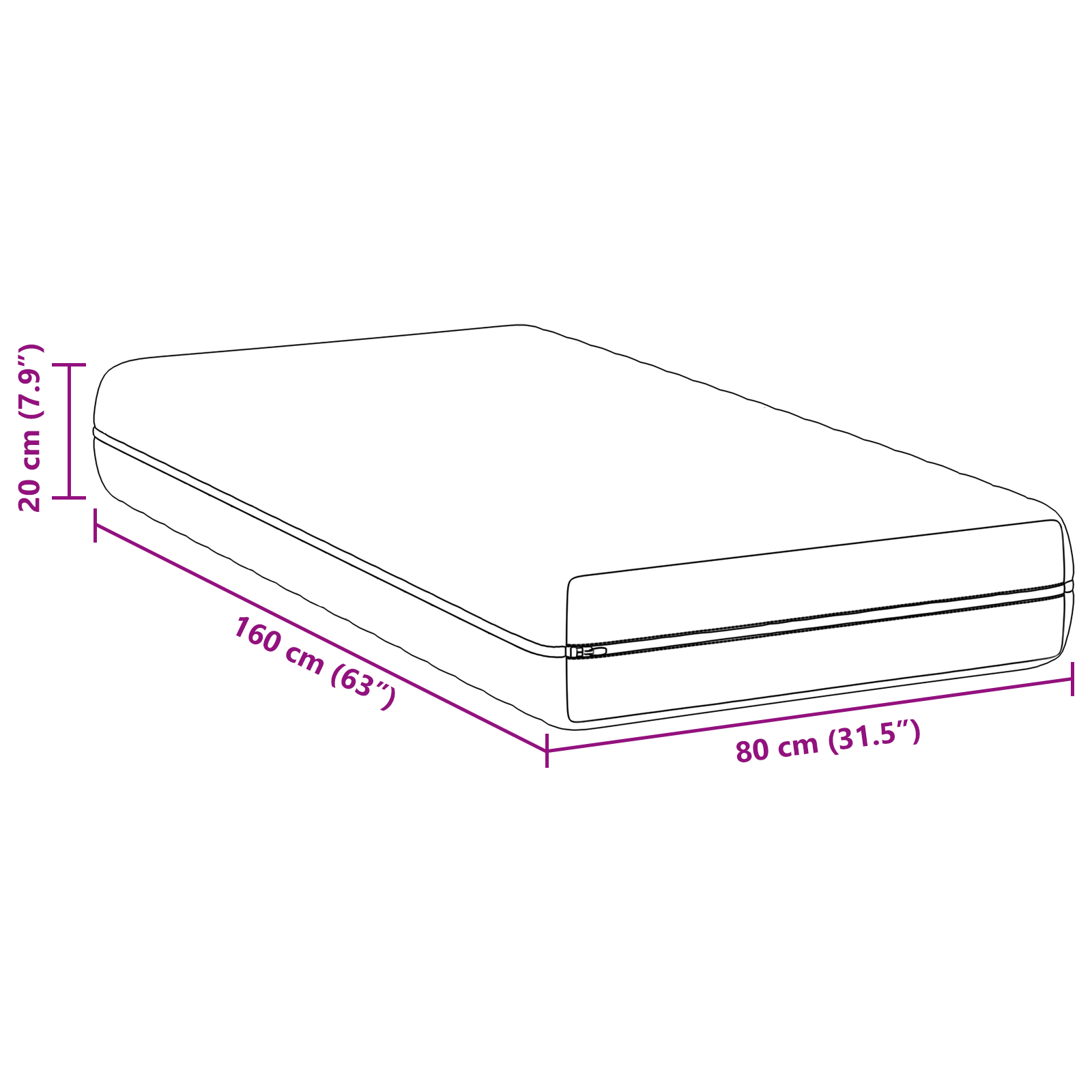 Saltele Alb 80 x 160 cm Țesătură din 100% poliester GartenMobel Dekor