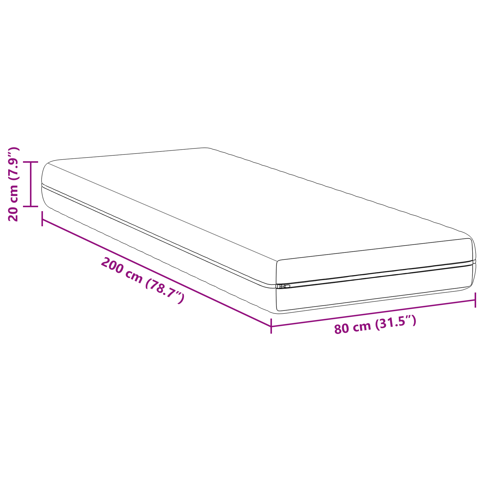 Saltele Alb 80 x 200 cm Țesătură din 100% poliester GartenMobel Dekor