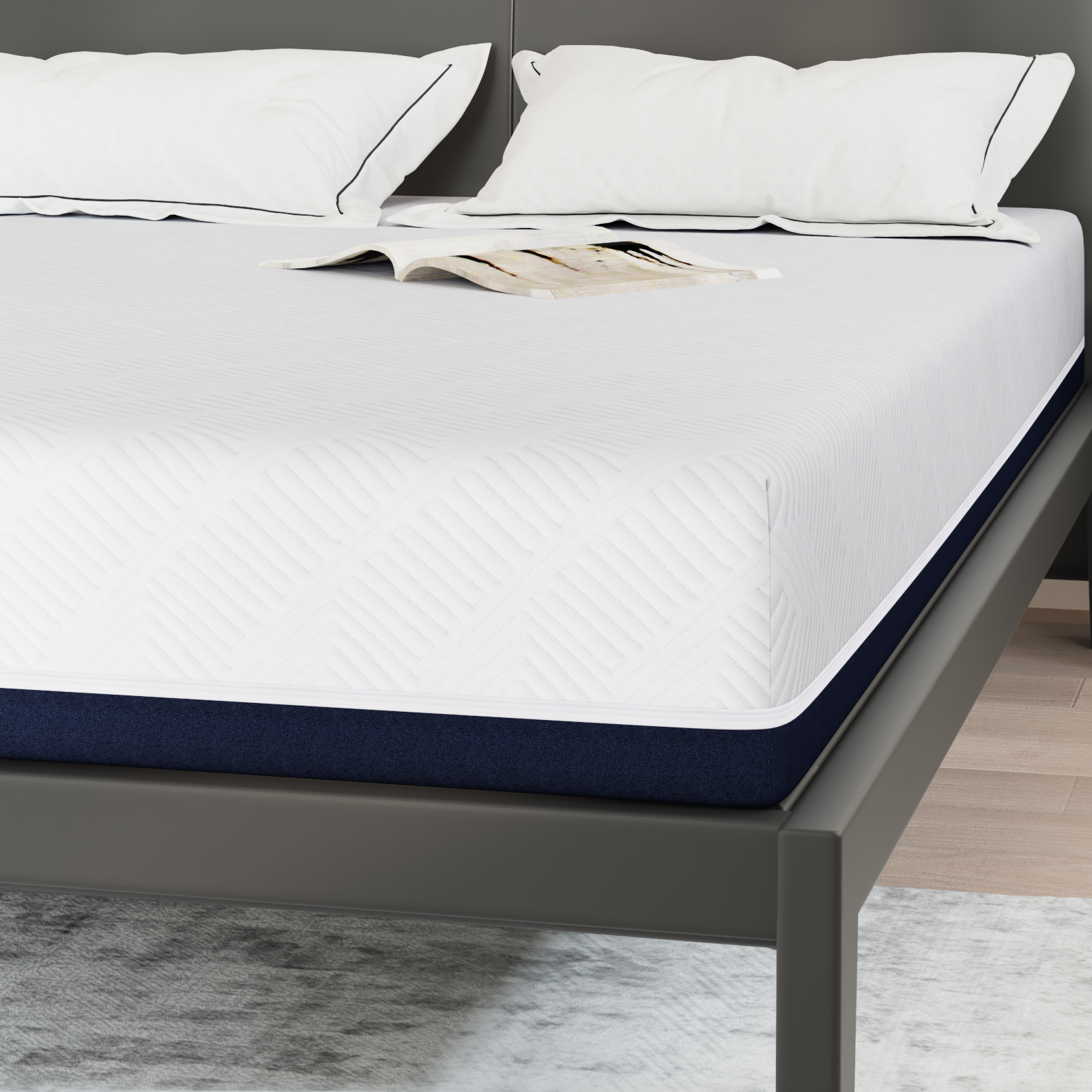 Saltele Alb și albastru Țesătură jacquard din poliester 100% GartenMobel Dekor