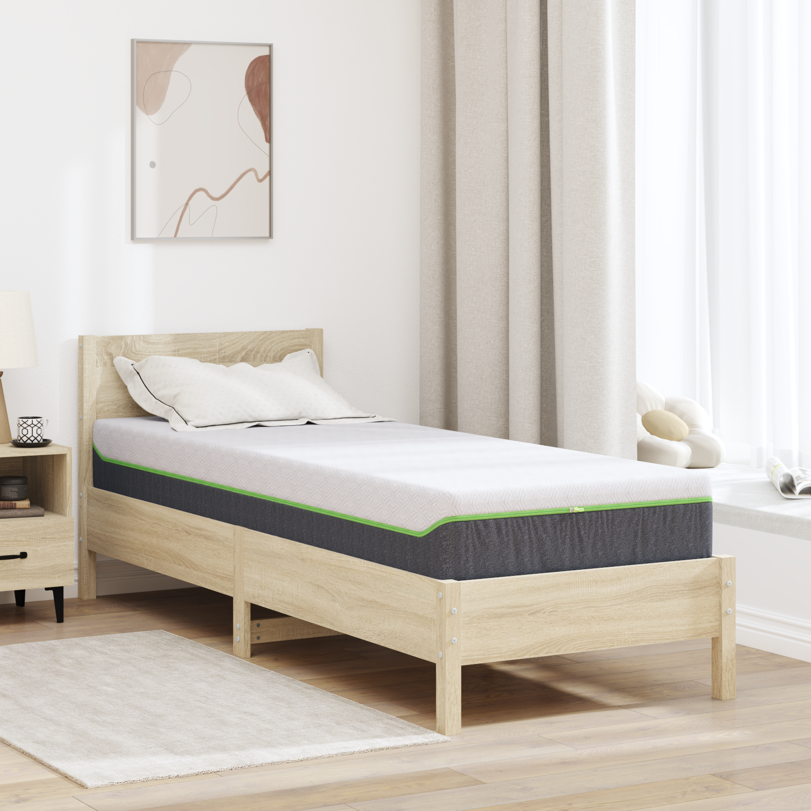 Saltele Alb și gri Țesătură jacquard din poliester 100% GartenMobel Dekor