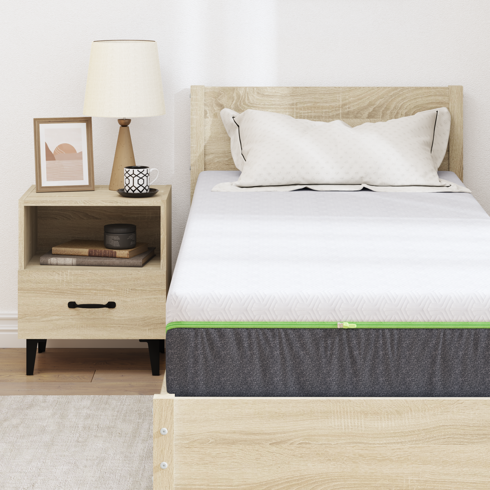Saltele Alb și gri Țesătură jacquard din poliester 100% GartenMobel Dekor
