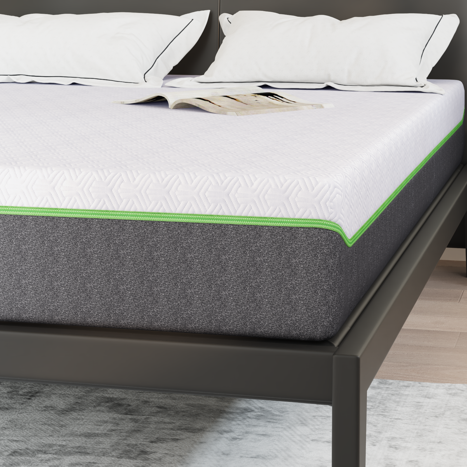 Saltele Alb și gri Țesătură jacquard din poliester 100% GartenMobel Dekor