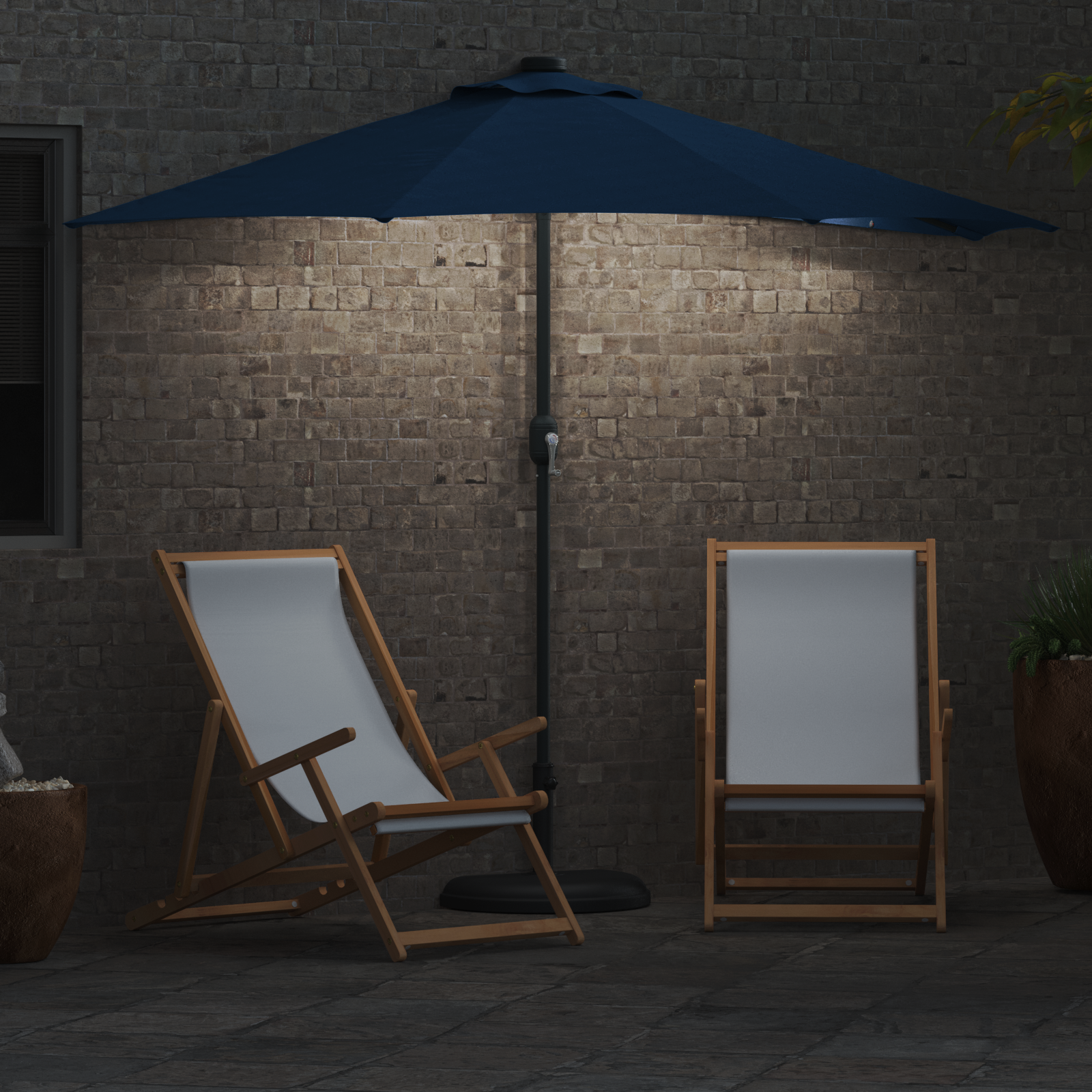 Parasol de Grădină Albastru azur 294 x 150 x 224 cm țesătură GartenMobel Dekor