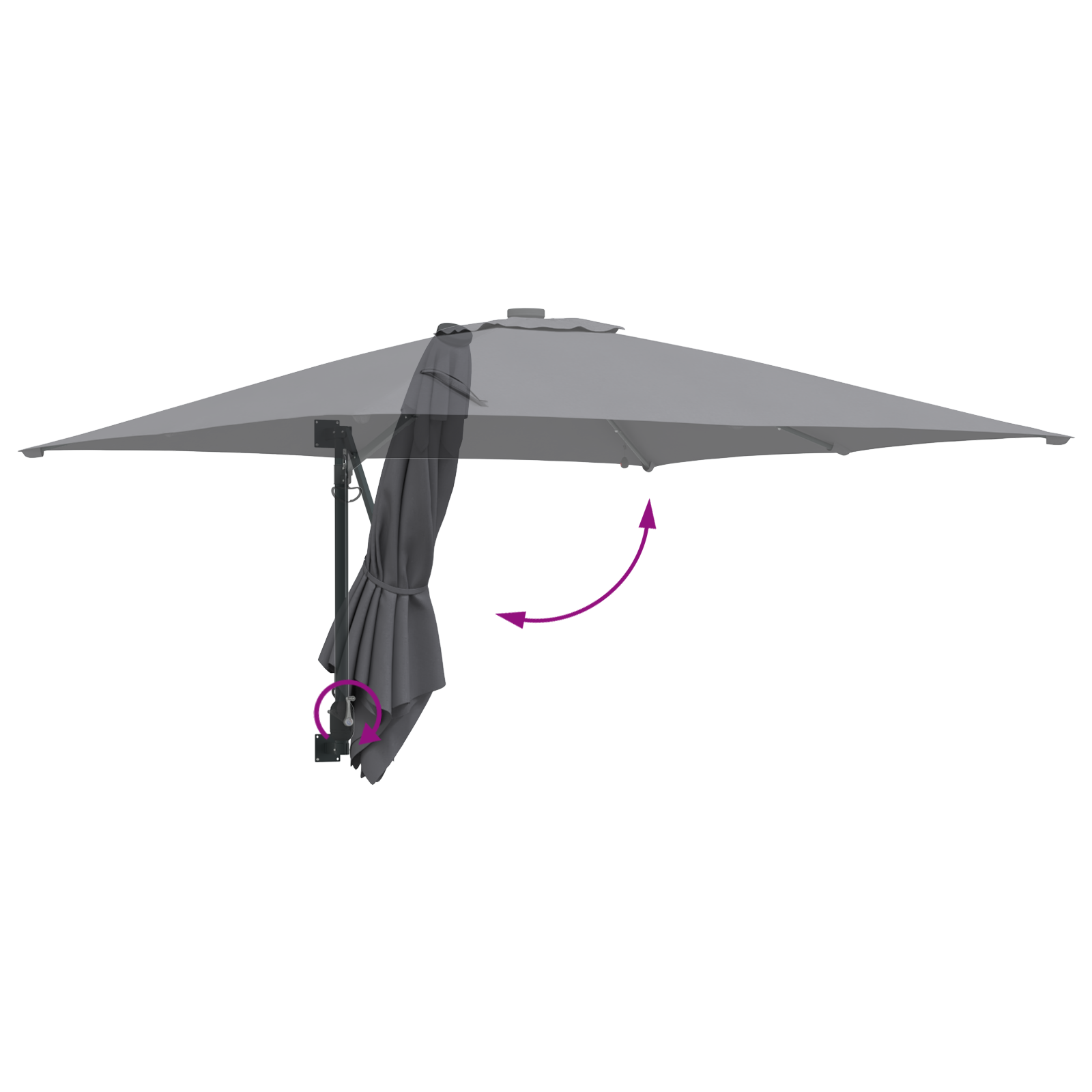Parasol de Grădină Antracit 248.5 x 247.5 x 160 cm țesătură GartenMobel Dekor