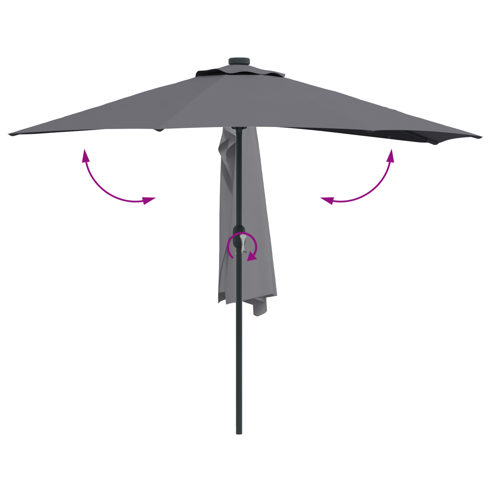 Parasol de Grădină Antracit 294 x 150 x 224 cm țesătură GartenMobel Dekor