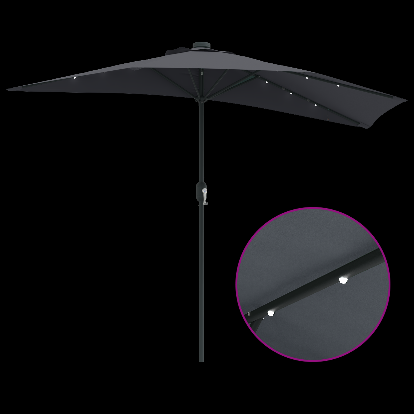 Parasol de Grădină Antracit 294 x 150 x 224 cm țesătură GartenMobel Dekor