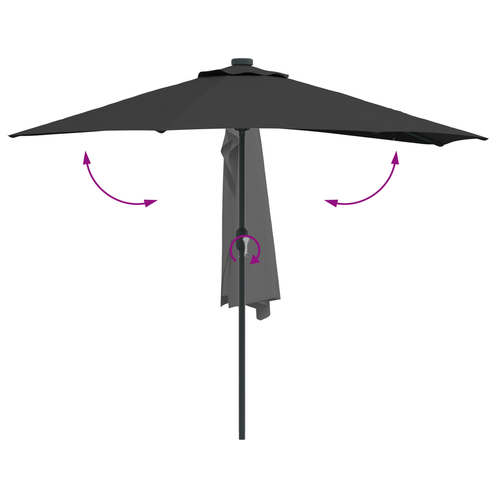 Parasol de Grădină Negru 294 x 150 x 224 cm țesătură GartenMobel Dekor