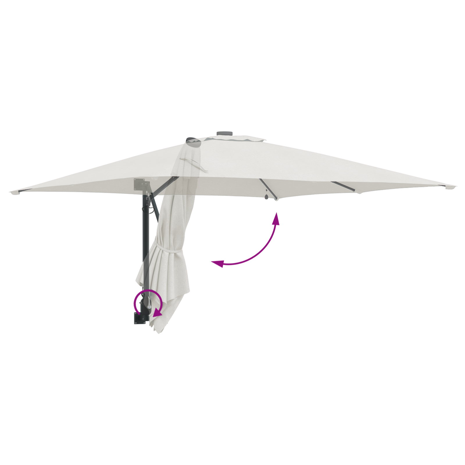 Parasol de Grădină Nisipiu 248.5 x 247.5 x 160 cm țesătură GartenMobel Dekor