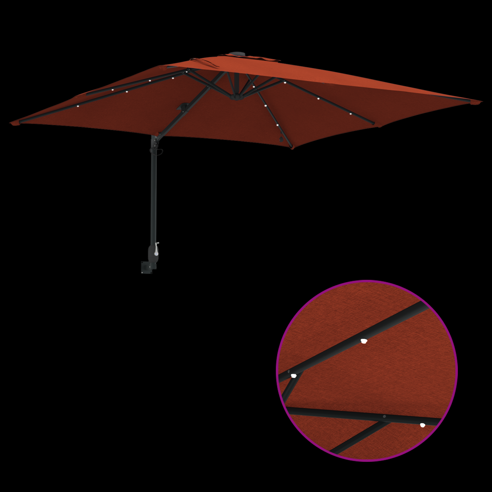 Parasol de Grădină Terracota 248.5 x 247.5 x 160 cm țesătură GartenMobel Dekor