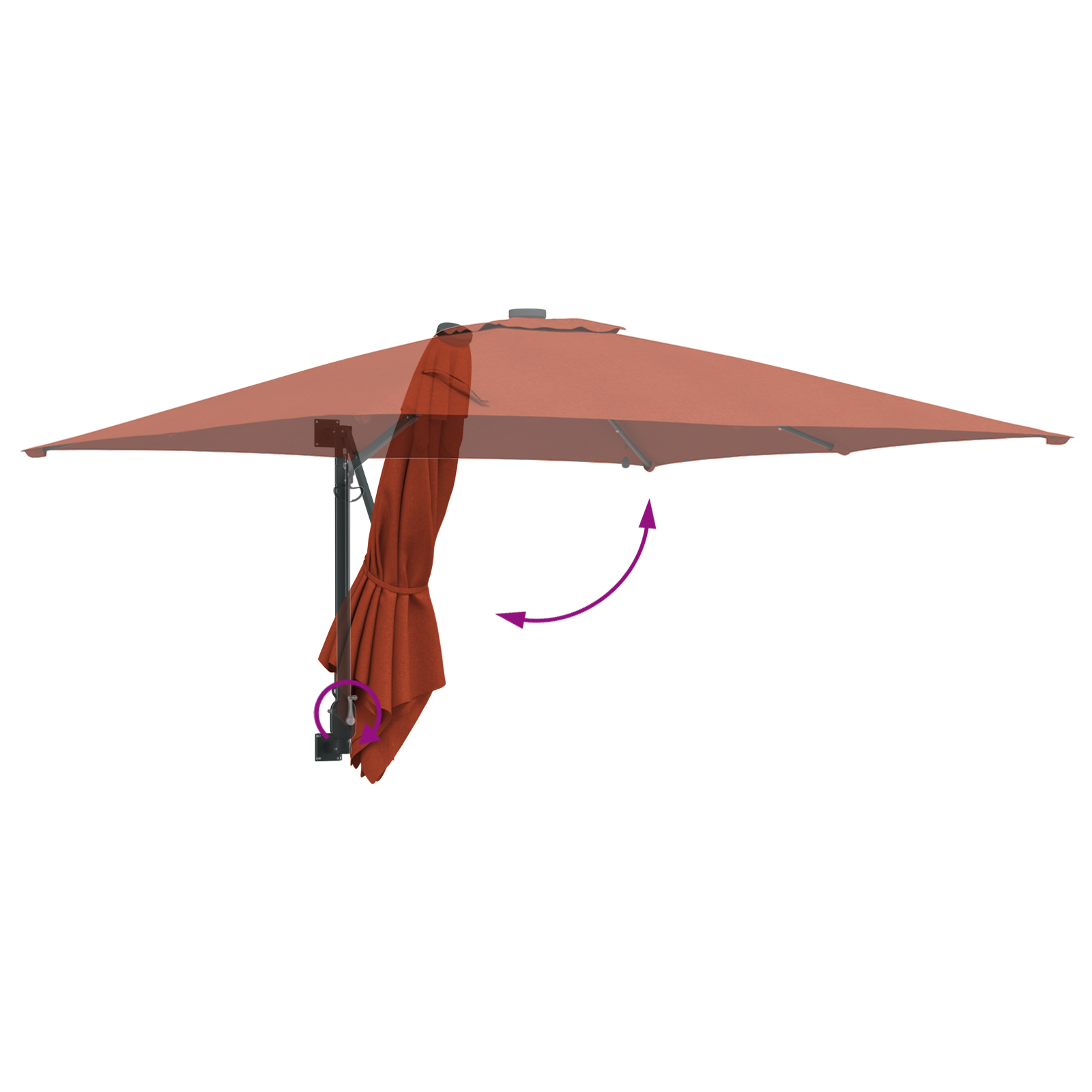 Parasol de Grădină Terracota 248.5 x 247.5 x 160 cm țesătură GartenMobel Dekor
