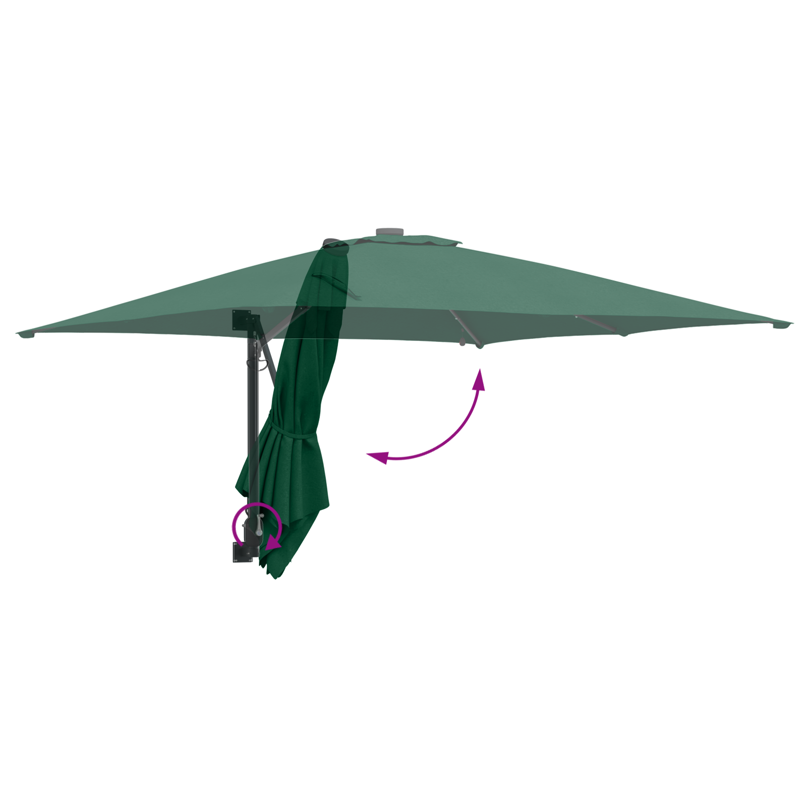 Parasol de Grădină Verde 248.5 x 247.5 x 160 cm țesătură GartenMobel Dekor