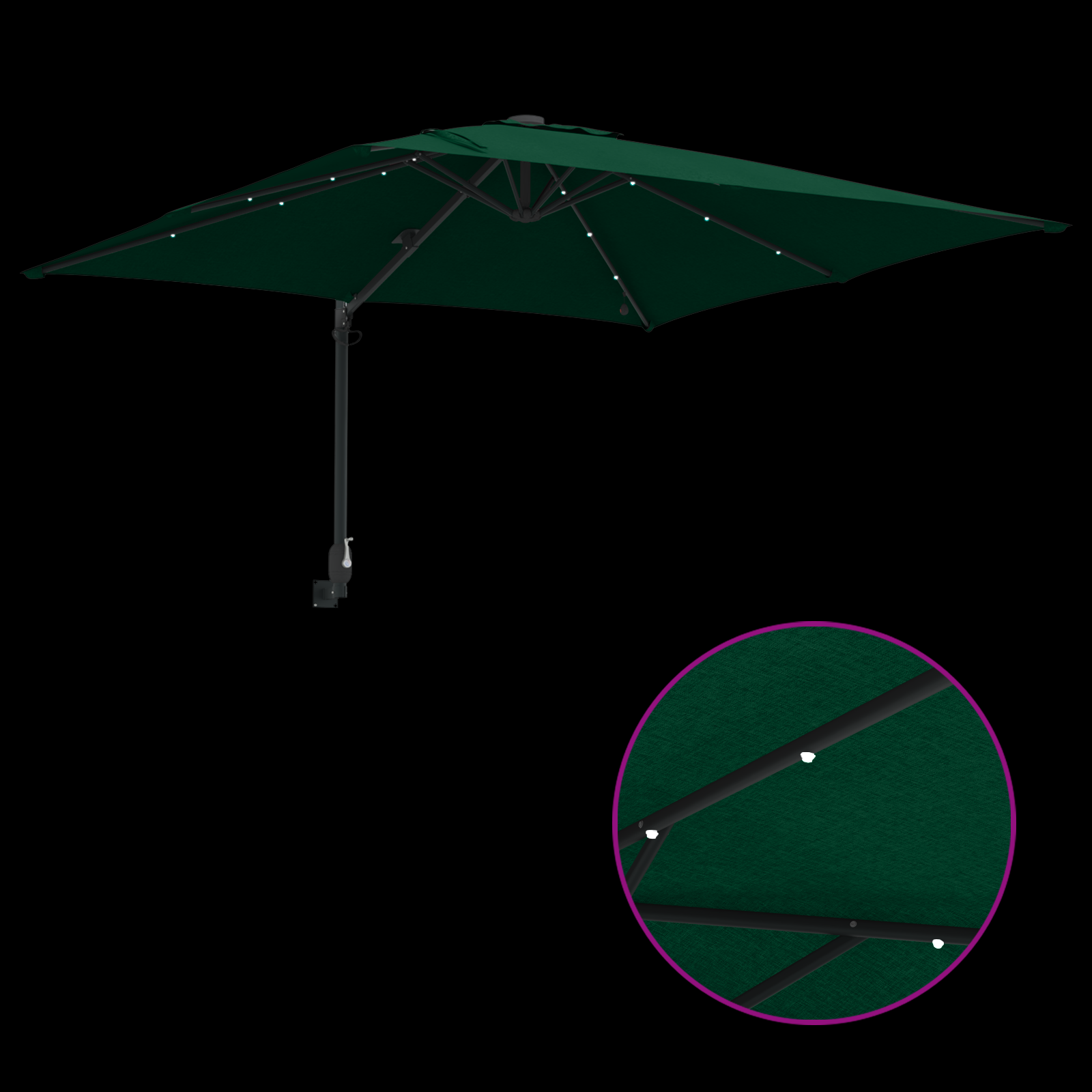 Parasol de Grădină Verde 248.5 x 247.5 x 160 cm țesătură GartenMobel Dekor