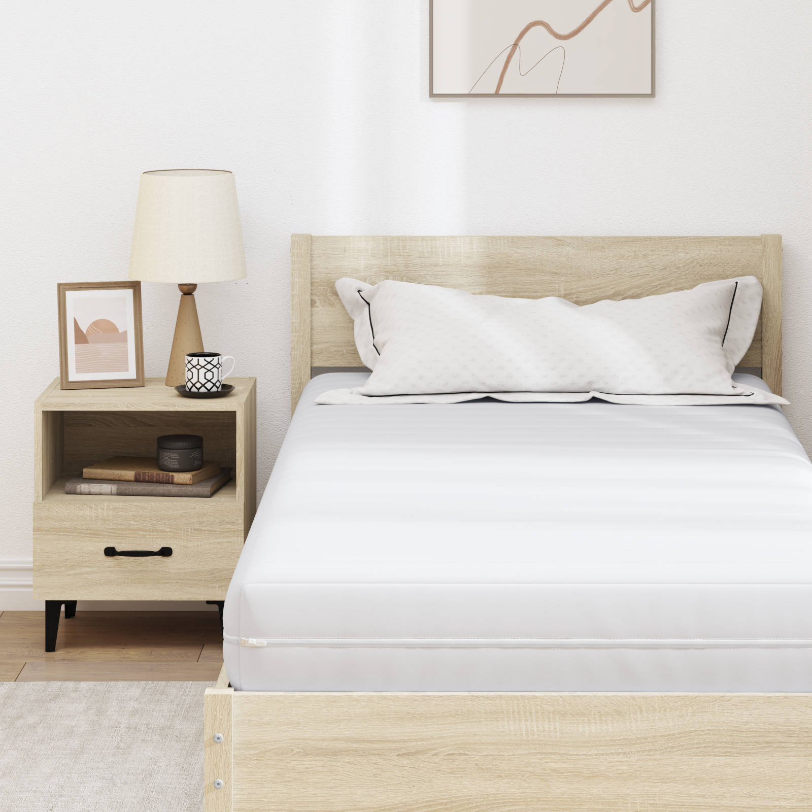 Saltele Alb 100 x 200 cm Țesătură din 100% poliester GartenMobel Dekor