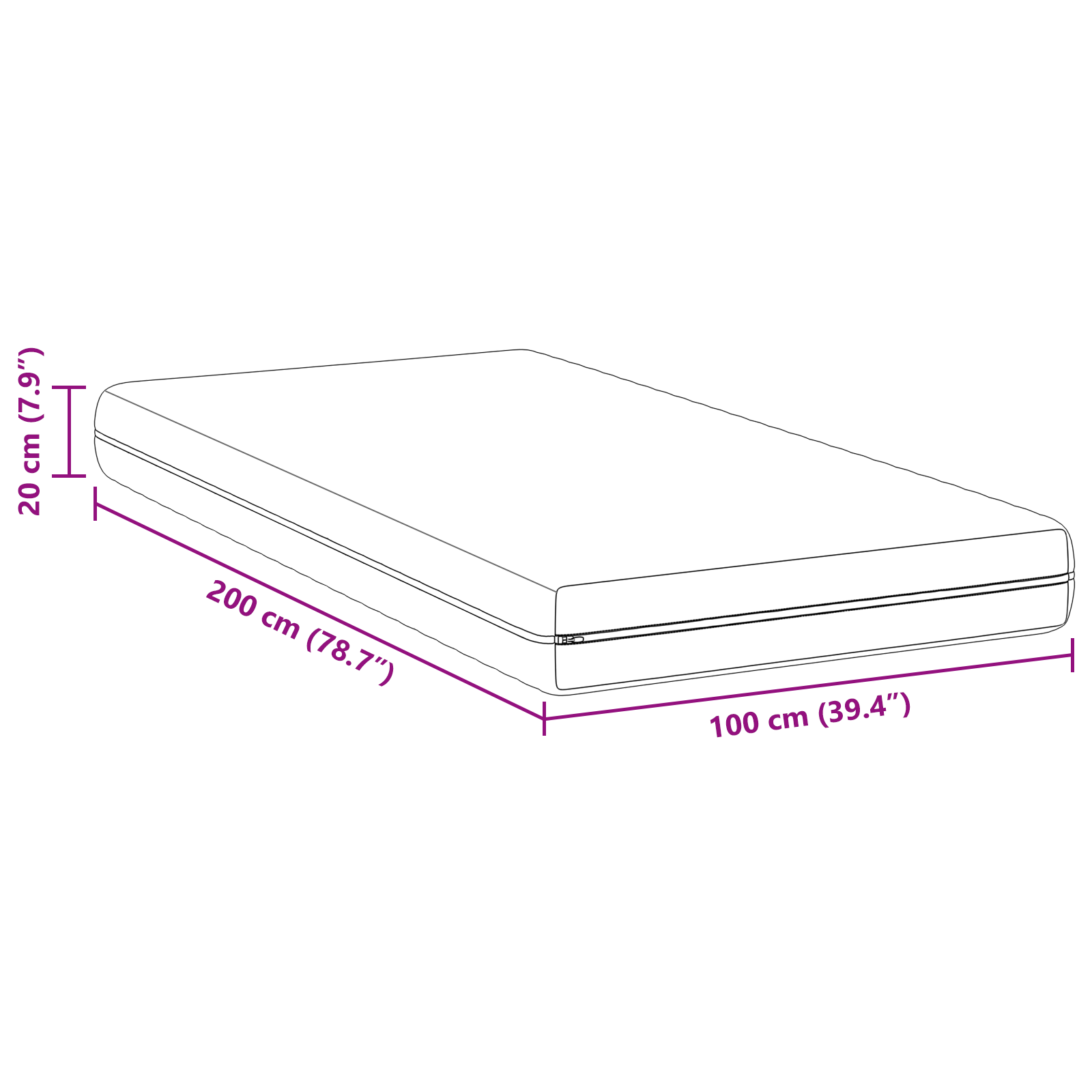 Saltele Alb 100 x 200 cm Țesătură din 100% poliester GartenMobel Dekor
