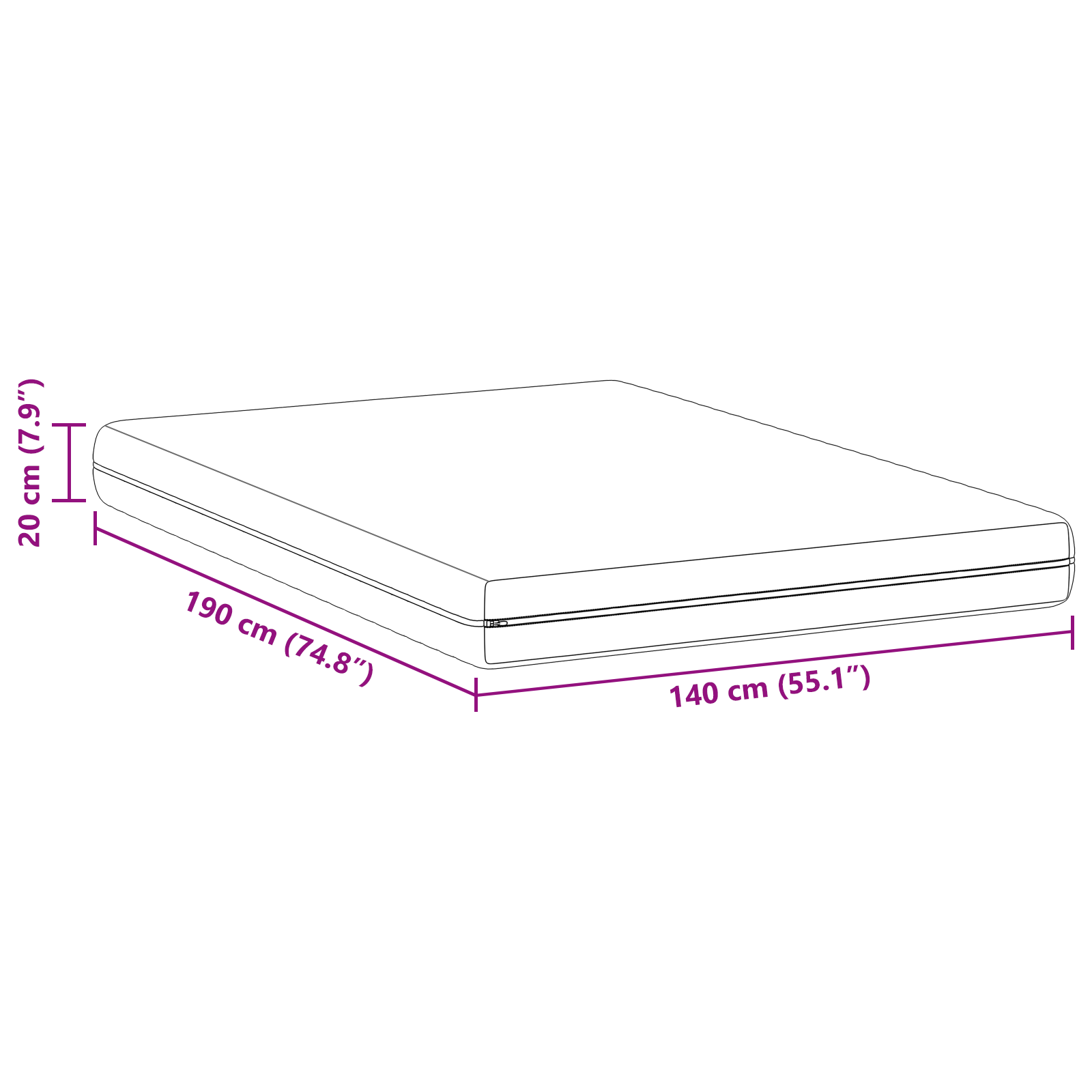 Saltele Alb 140 x 190 cm Țesătură din 100% poliester GartenMobel Dekor